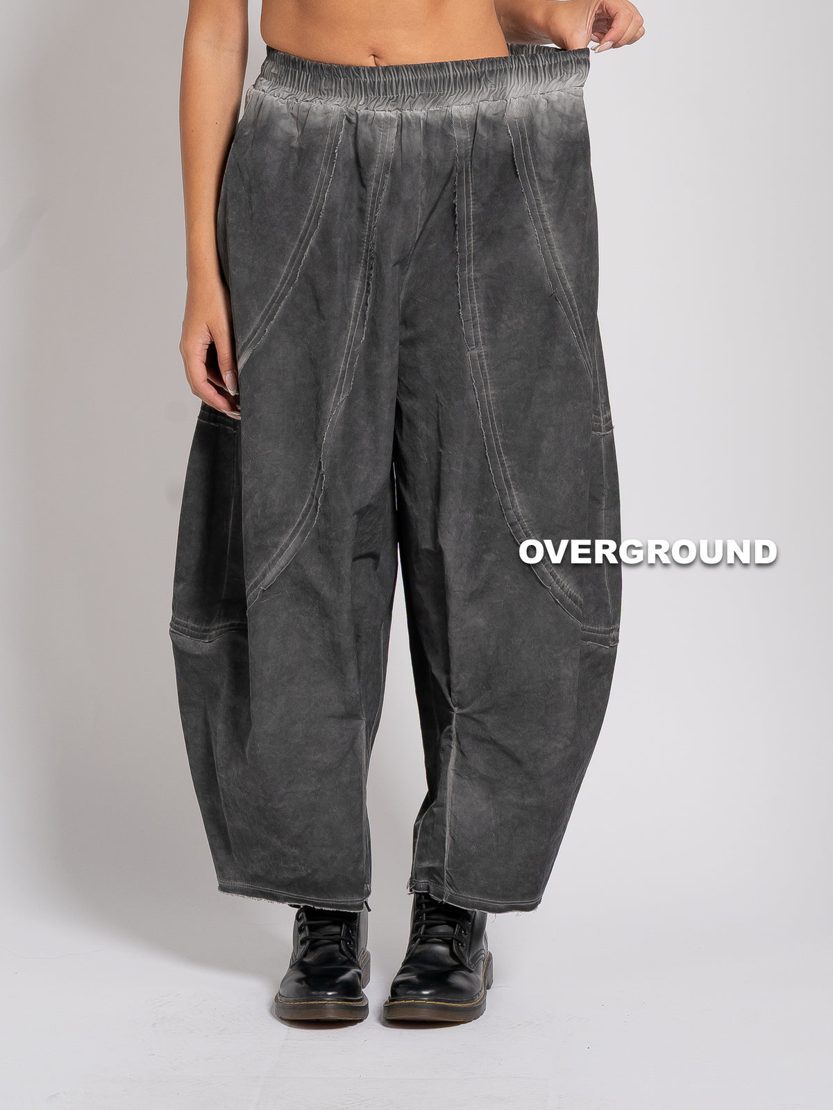 PANTALONE OVER GAMBULE LARGO CON CUCITURE