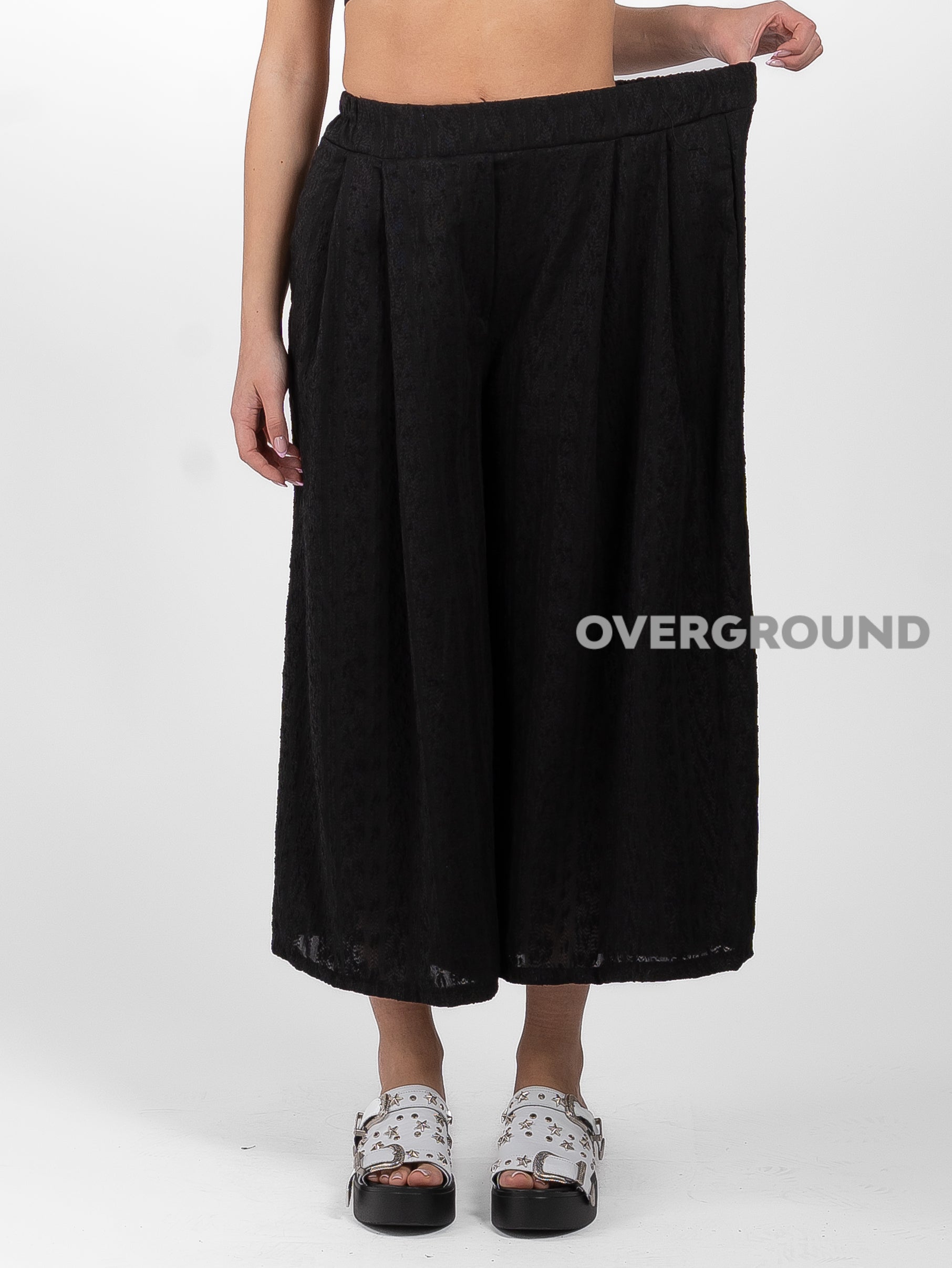 PANTALONE GAMBULE LARGO TESSUTO LAVORATO - OVERGROUND STORE