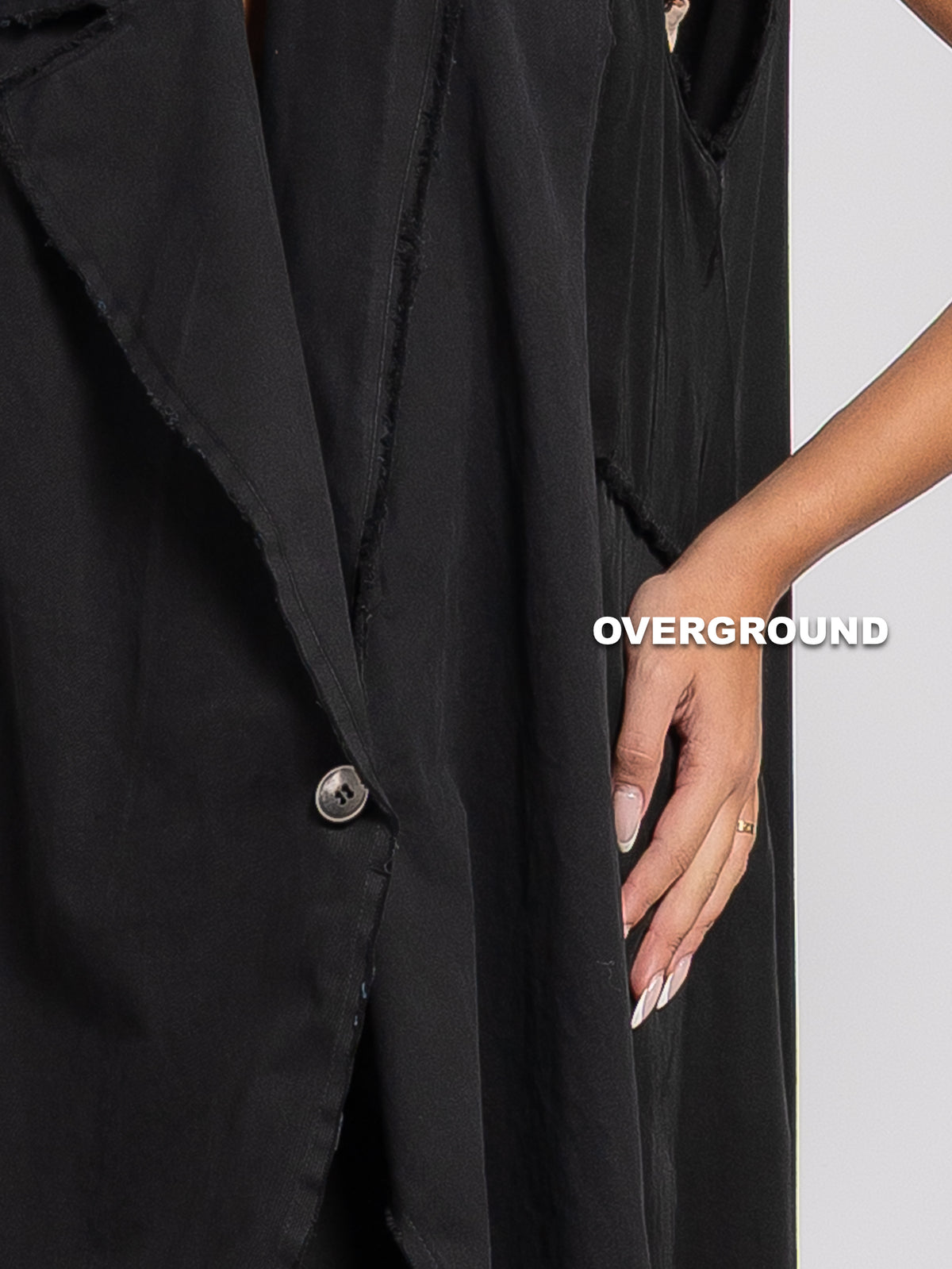 SMANICATO OVER LUNGO DOPPIO TESSUTO