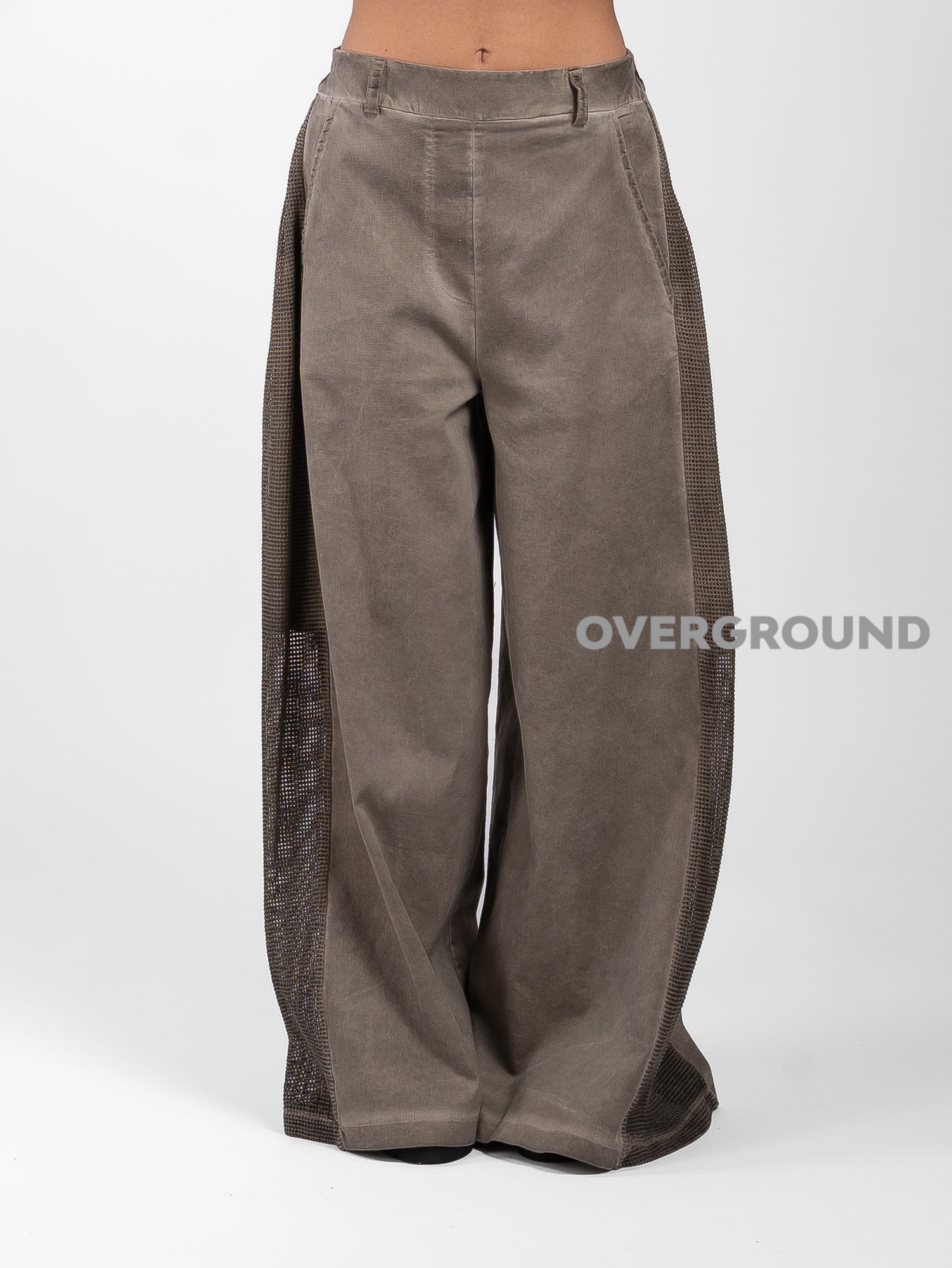 PANTALONE OVER GAMBULE LARGO CON RETE LATERALE - OVERGROUND STORE