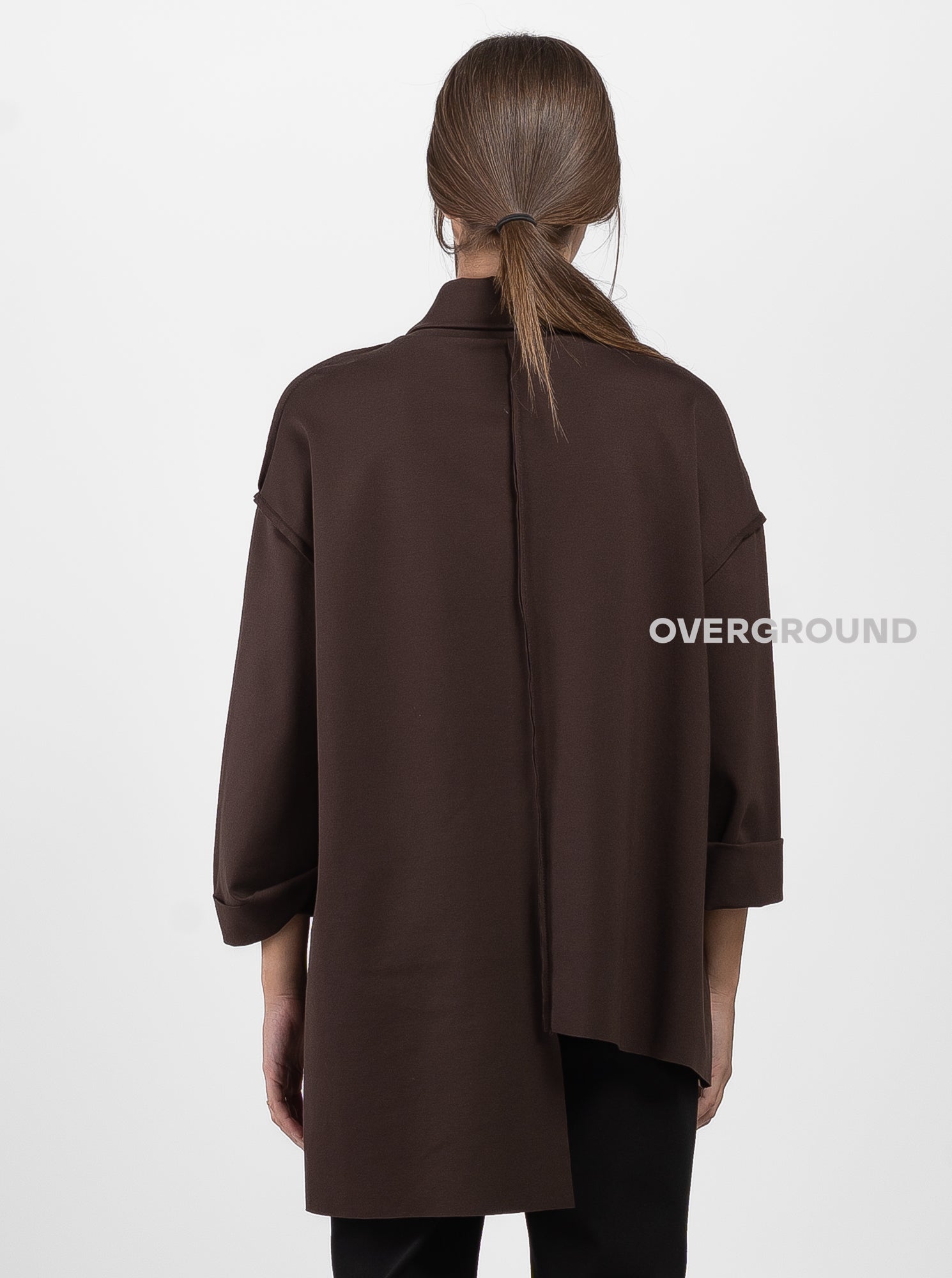 BOAT NECK BLOUSE WITH FRONT SEAMS