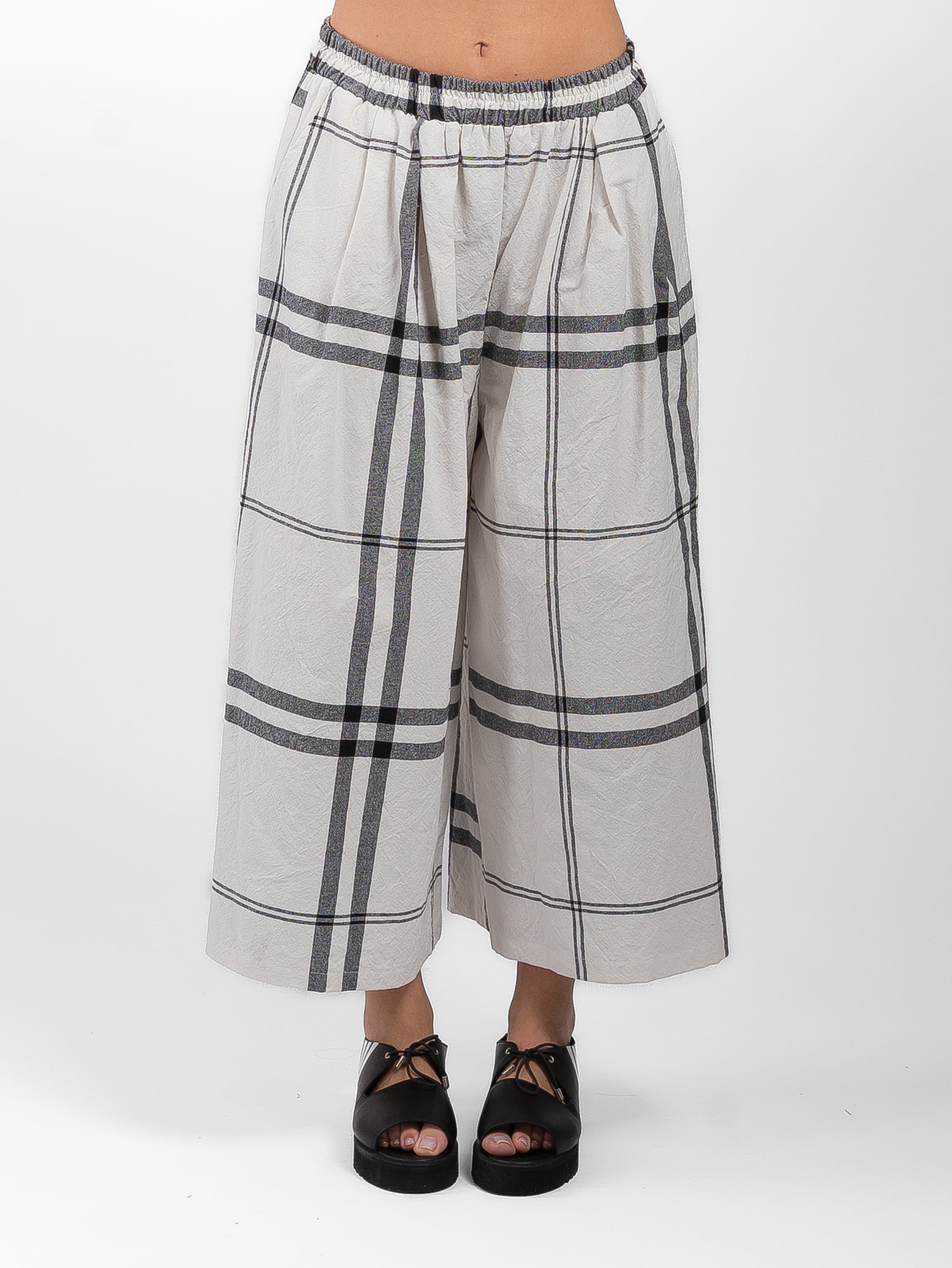 PANTALONE GAMBULE LARGO CON FANTASIA A QUADRI - OVERGROUND STORE