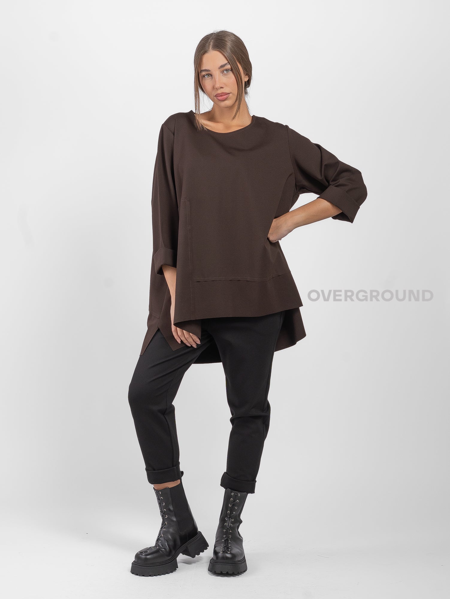 BLUSA CON COLLO A BARCA CUCITURE FRONTALI - OVERGROUND STORE