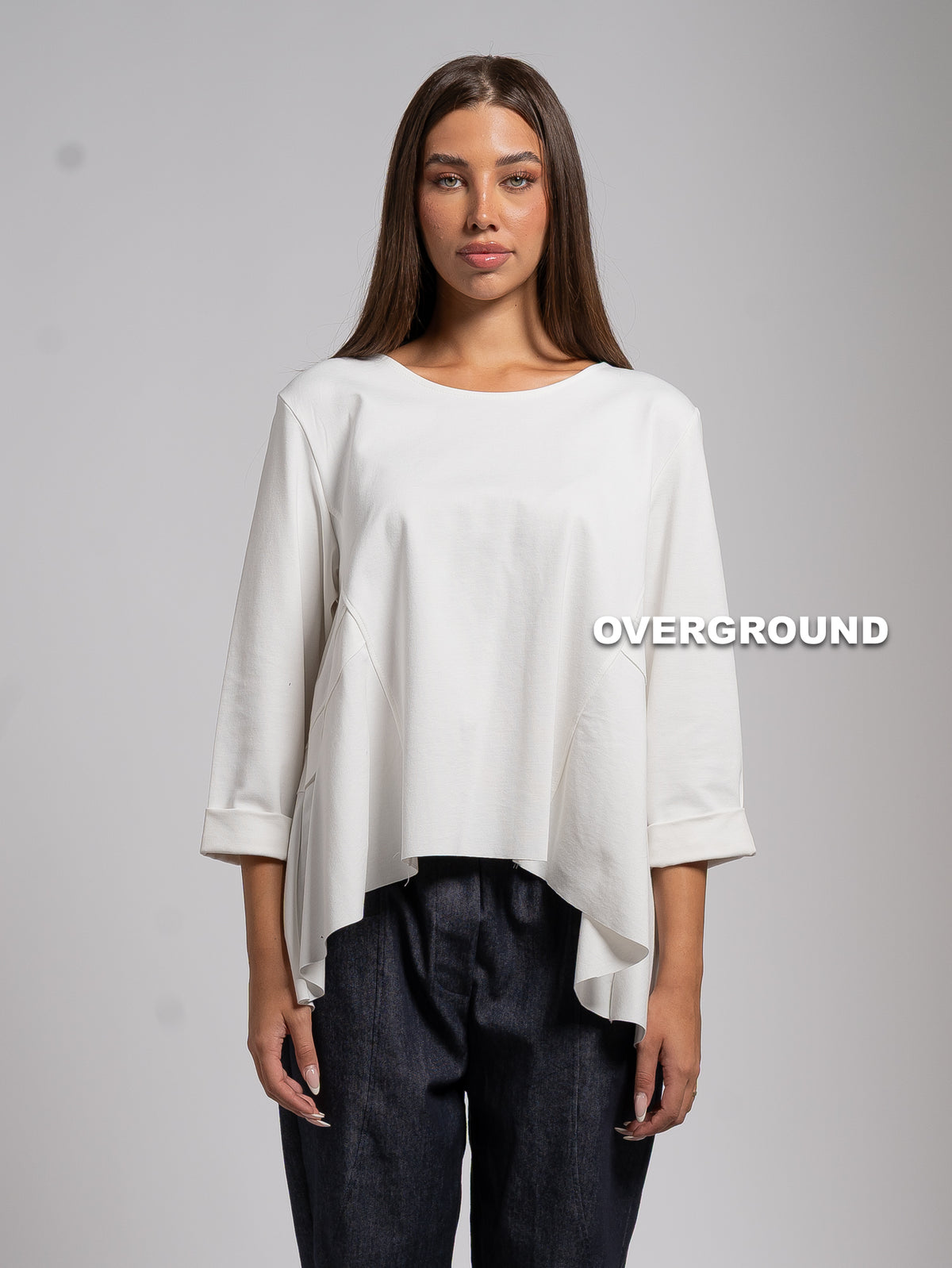 ASYMMETRIC OVERSIZED BLOUSE WITH FRONT SEAMS