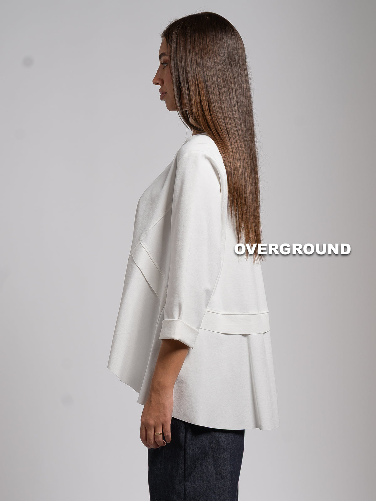 ASYMMETRIC OVERSIZED BLOUSE WITH FRONT SEAMS