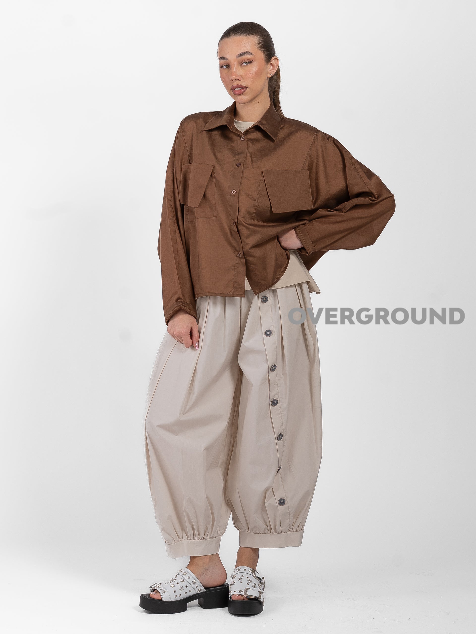 CAMICIA VELATA CON TASCHE DAVANTI - OVERGROUND STORE