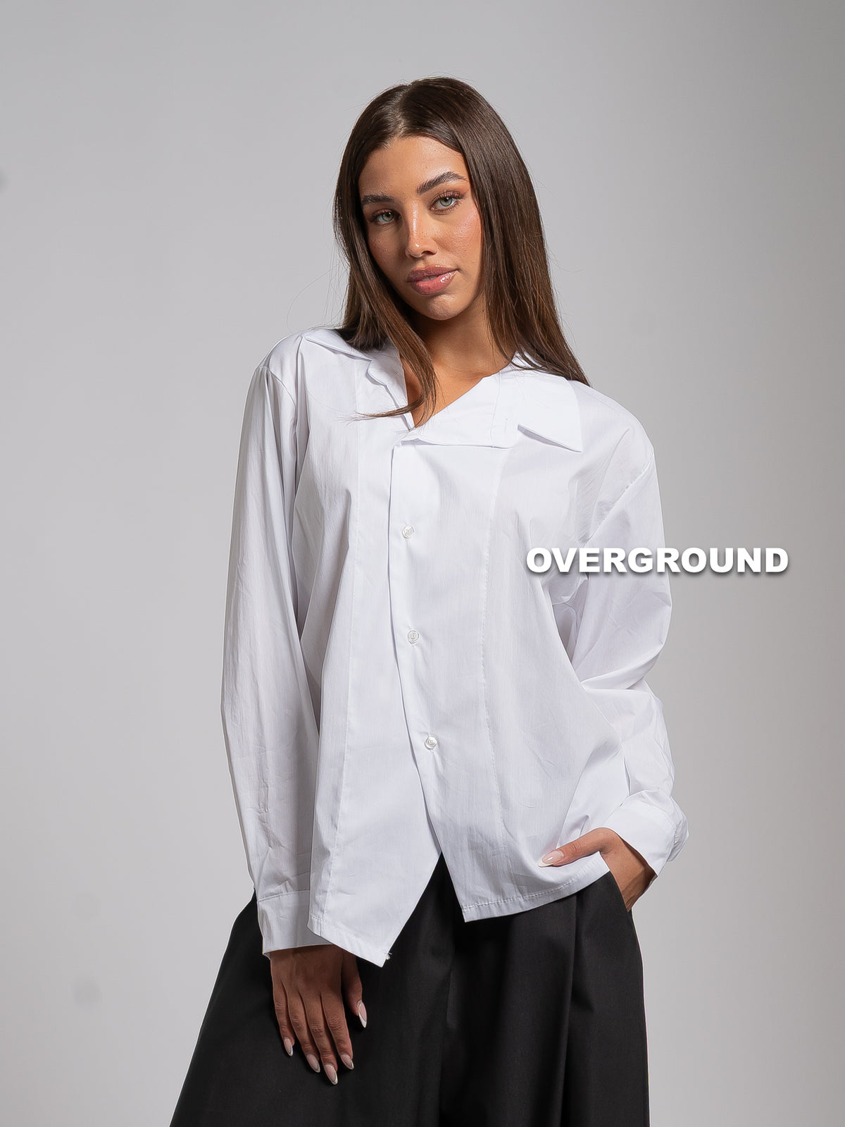CAMICIA OVER TAGLIO ASIMMETRICO