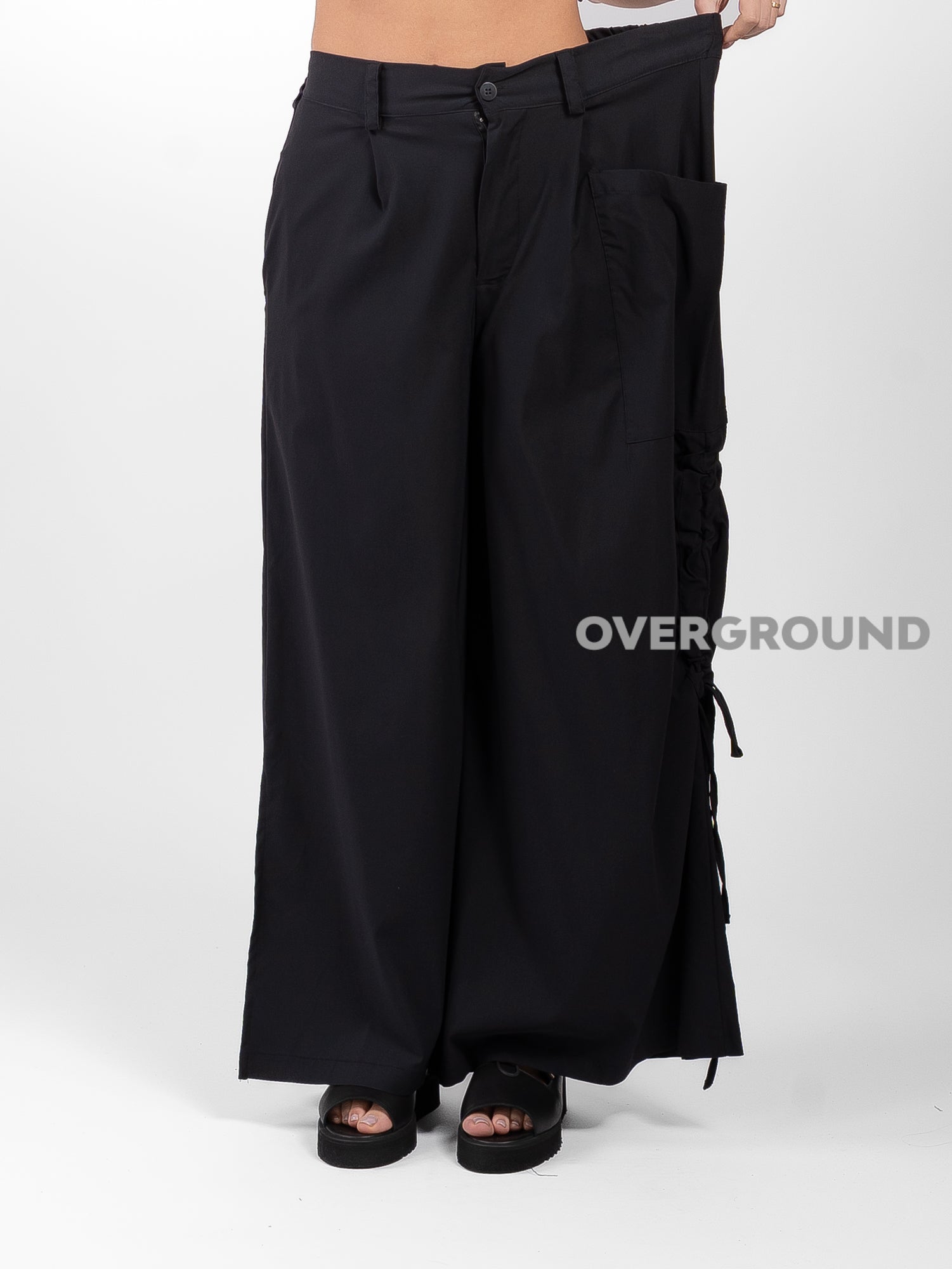 PANTALONE OVER CON RIPRESA LATERALE E TASCA DAVANTI - OVERGROUND STORE