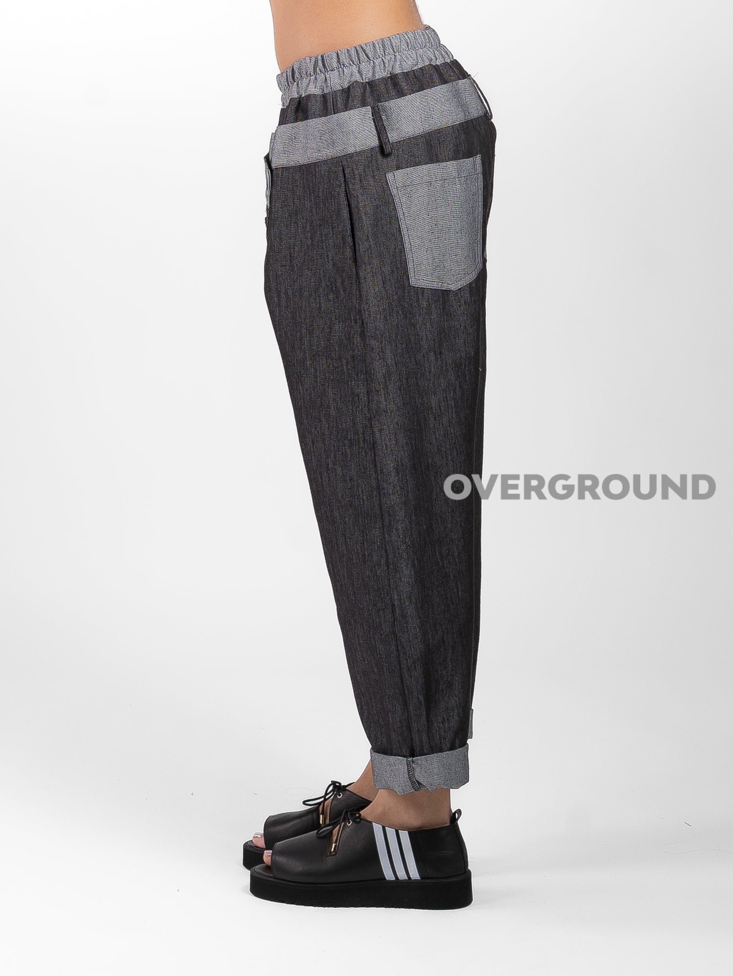 PANTALONE OVER CON PATTINE E BOTTONI - OVERGROUND STORE