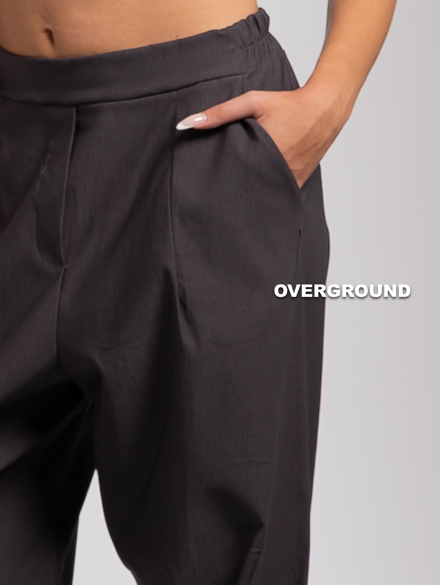 OVERSIZED TROUSERS WITH FRONT SEAMS IN TECHNICAL FABRIC