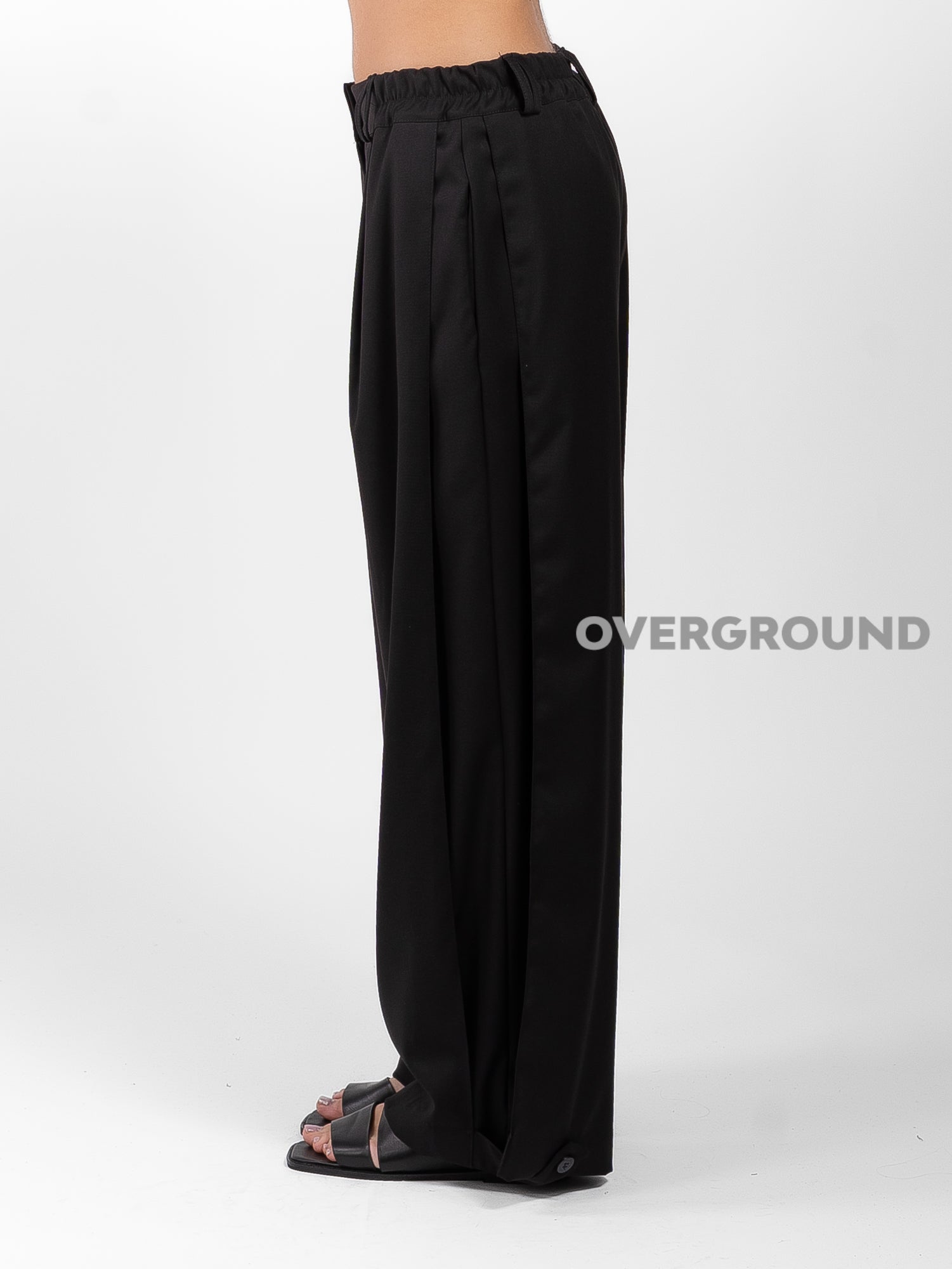 PANTALONE OVER CON CUCITURE DAVANTI E BOTTONE IN FONDO - OVERGROUND STORE