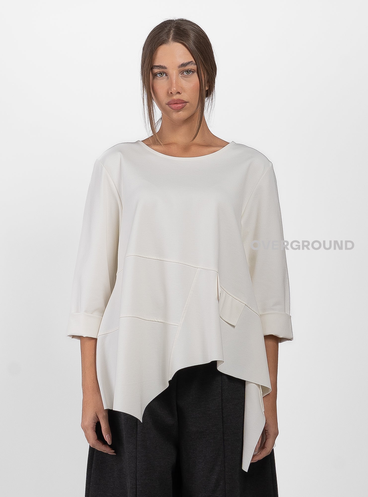 ASYMMETRIC OVER-SIZE BLOUSE WITH SIDE FLAP