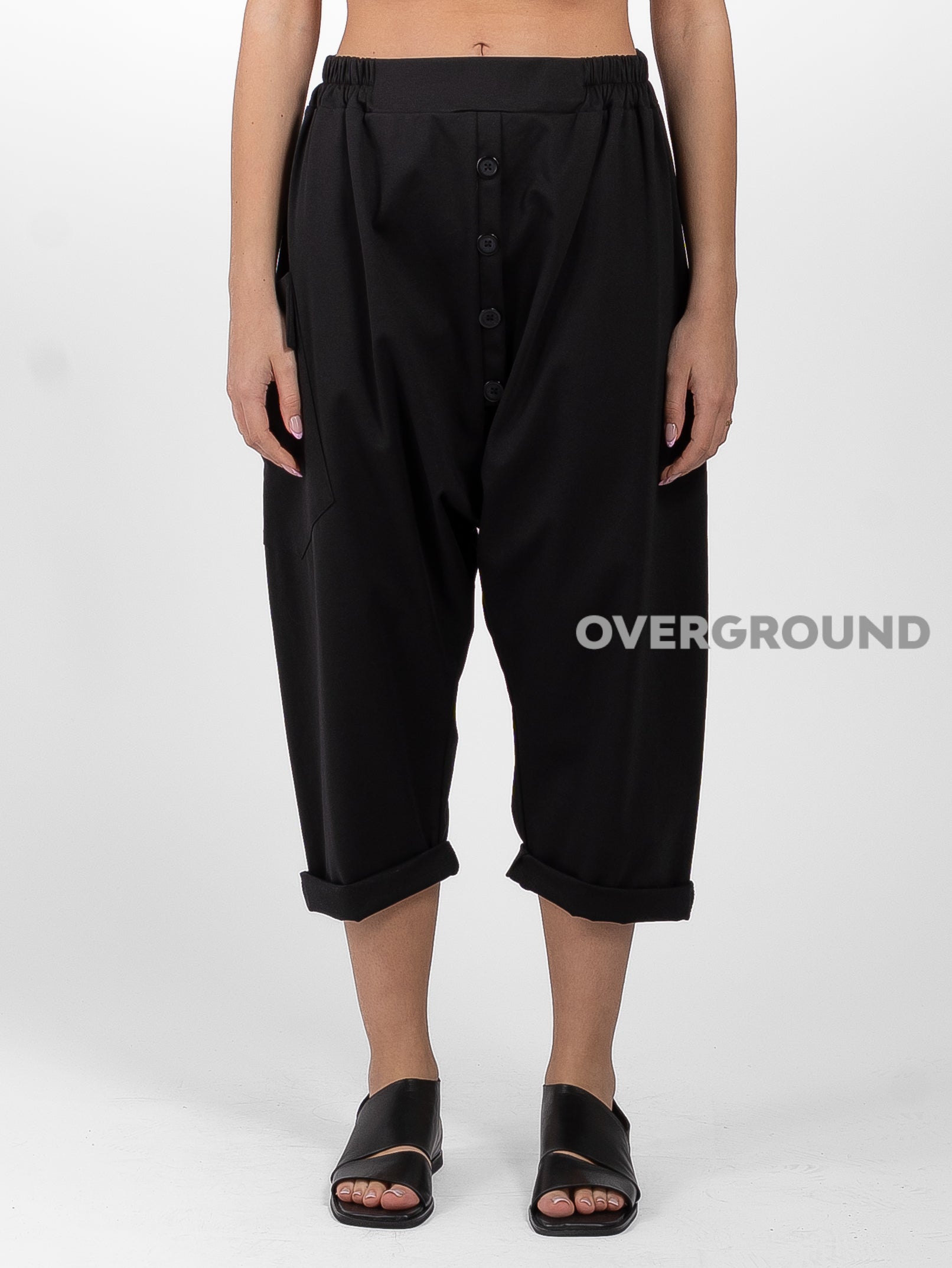 PANTALONE CAVALLO BASSO CON BOTTONI FRONTALI E TASCA - OVERGROUND STORE