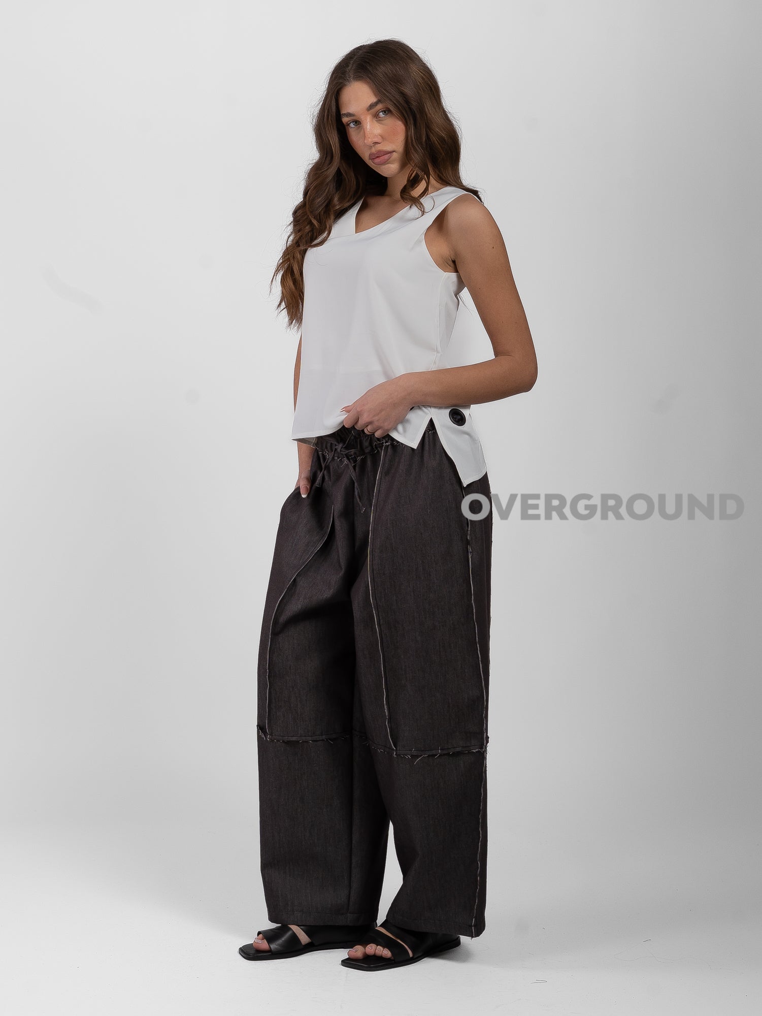 PANTALONE SUPER OVER CON CUCITURE SFRANGIATE - OVERGROUND STORE