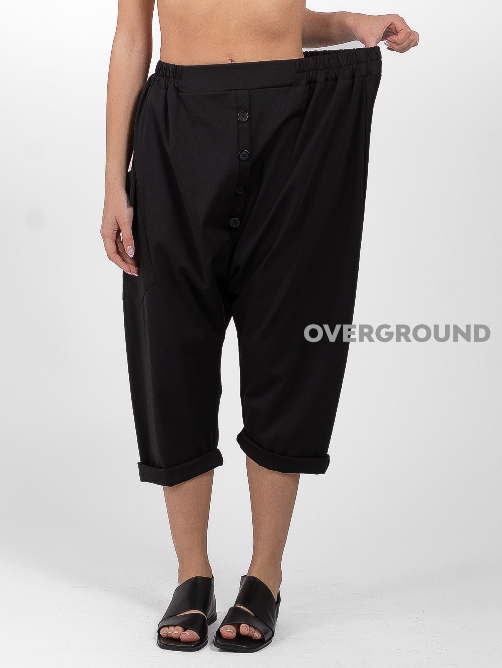 PANTALONE CAVALLO BASSO CON BOTTONI FRONTALI E TASCA - OVERGROUND STORE