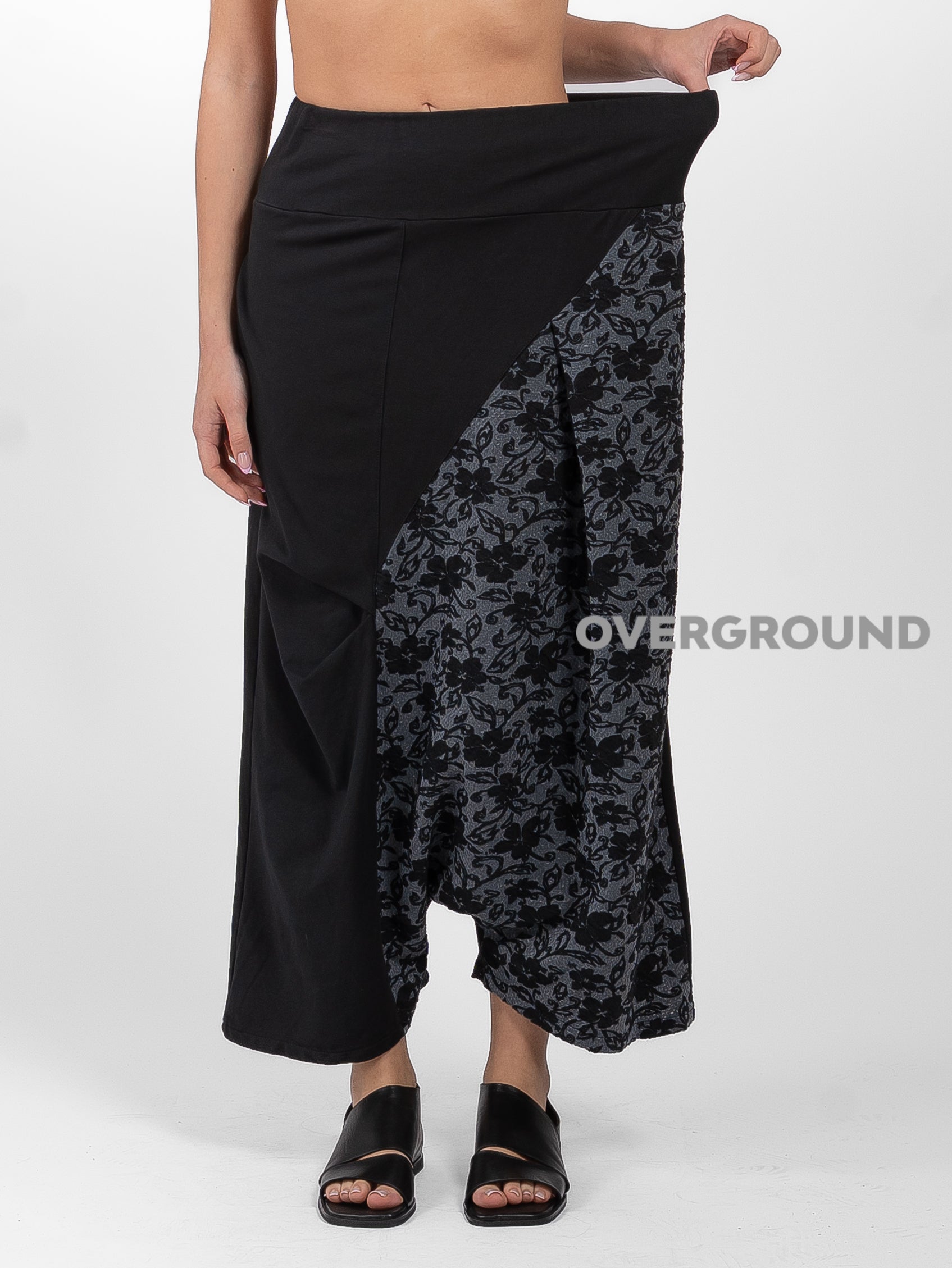 PANTAGONNA CON RIPRESA LATERALE DOPPIO TESSUTO - OVERGROUND STORE