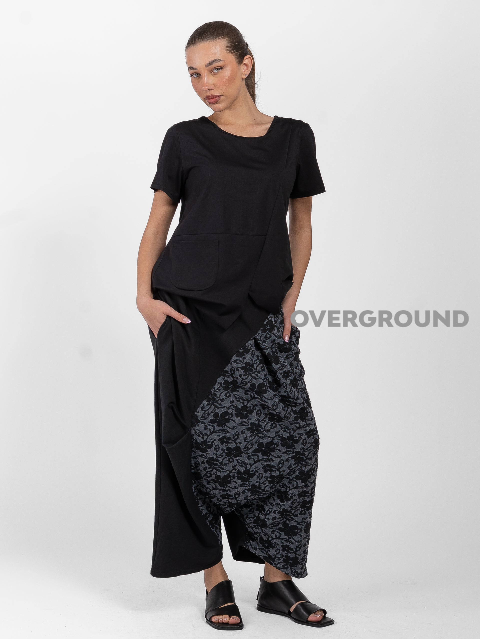 PANTAGONNA CON RIPRESA LATERALE DOPPIO TESSUTO - OVERGROUND STORE