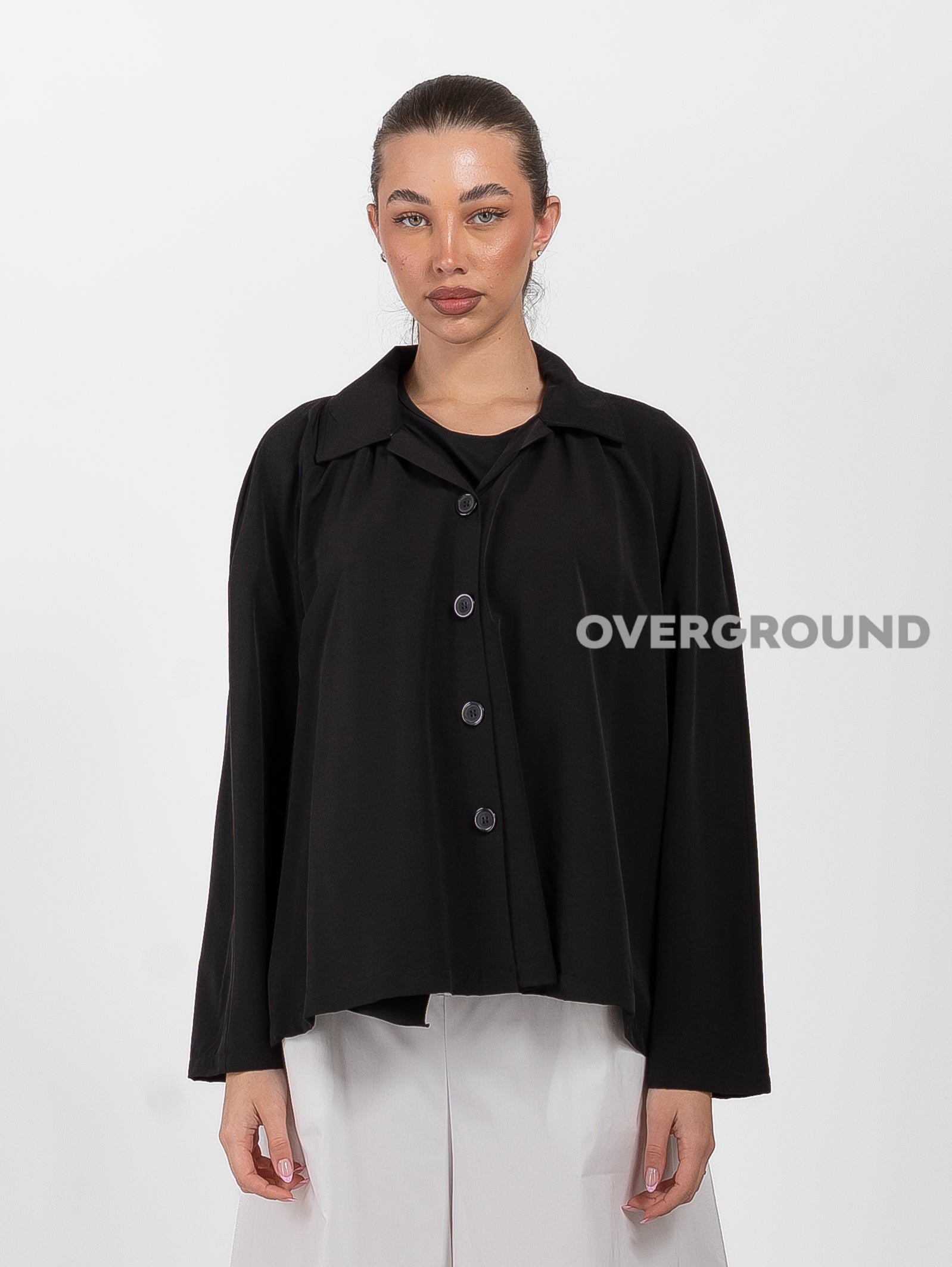CAMICIA OVER SVASATA E CHIUSURA BOTTONI GRANDI - OVERGROUND STORE