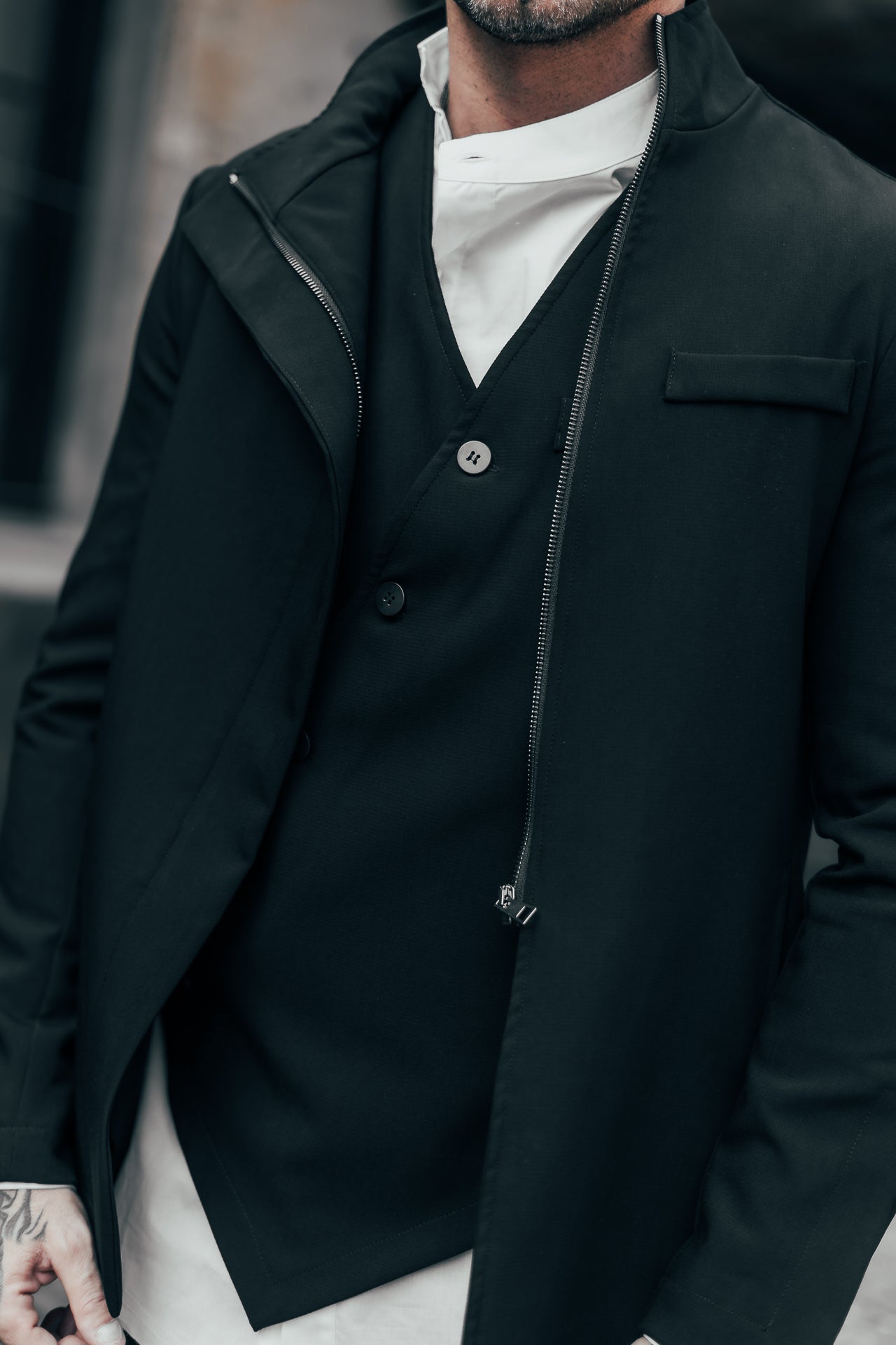 GIACCA COLLO ALLA COREANA CON CERNIERA A CHIUDERE - OVERGROUND STORE