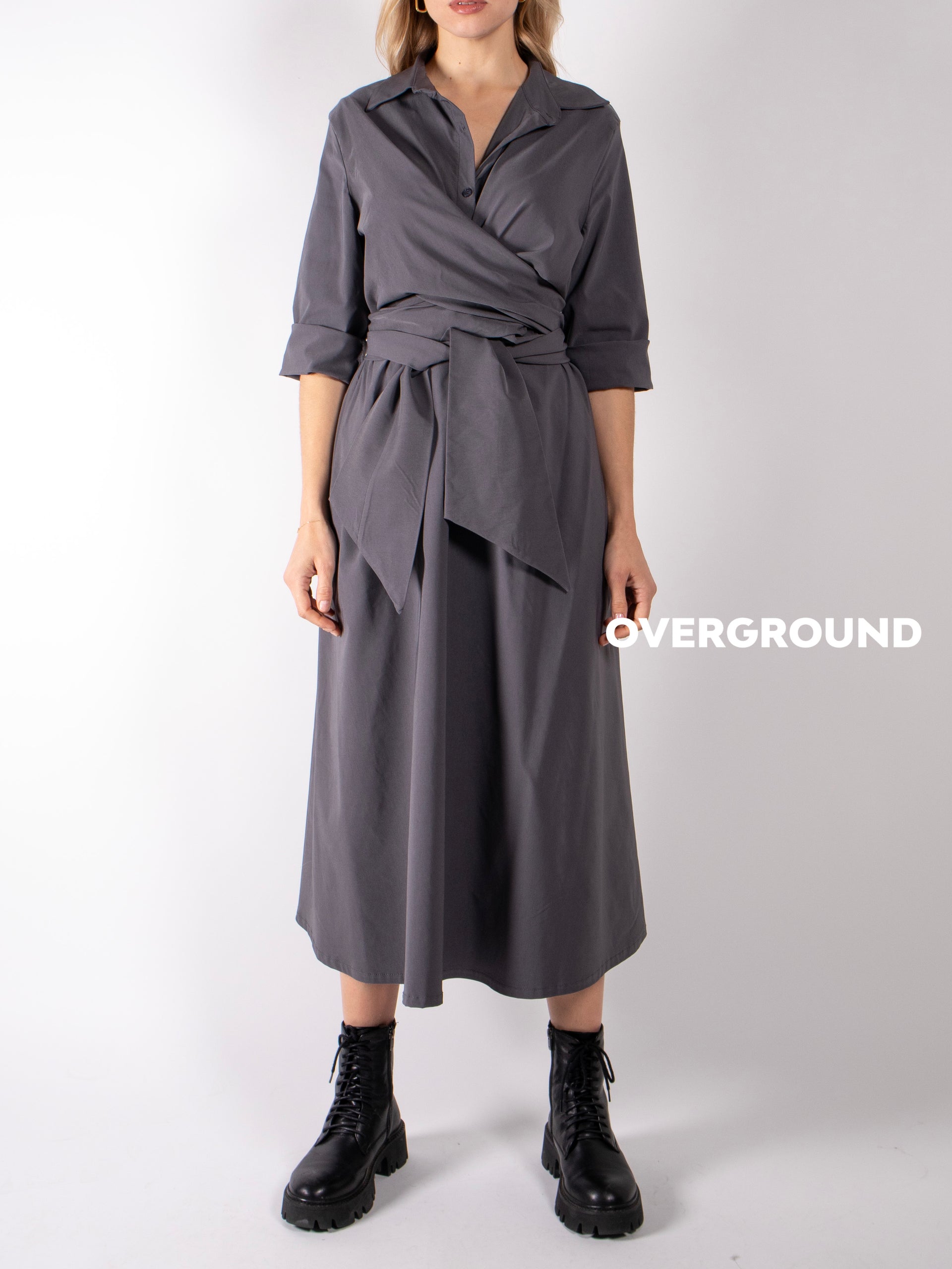 Abito lungo con incrocio davanti - OVERGROUND STORE