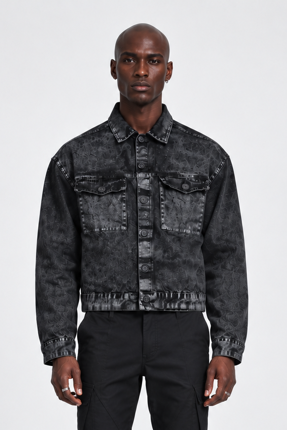 GIACCA-CAMICIA EFFETTO LAMINATO GRIGIO | LIMITED EDITION - OVERGROUND STORE