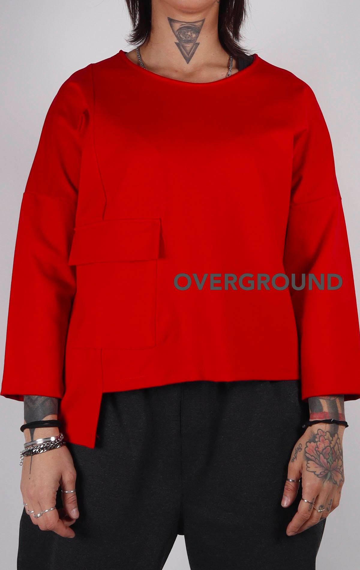Maglia asimmetrica con tasca laterale - OVERGROUND STORE