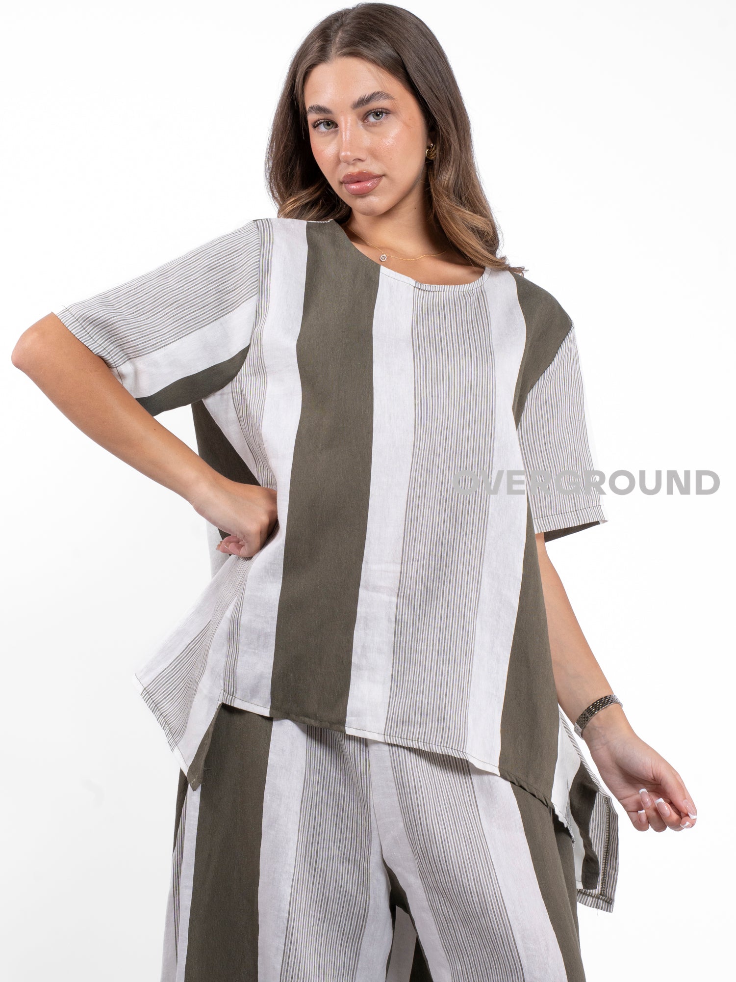 MAGLIA LARGA ASIMMETRICA RIGATA - OVERGROUND STORE