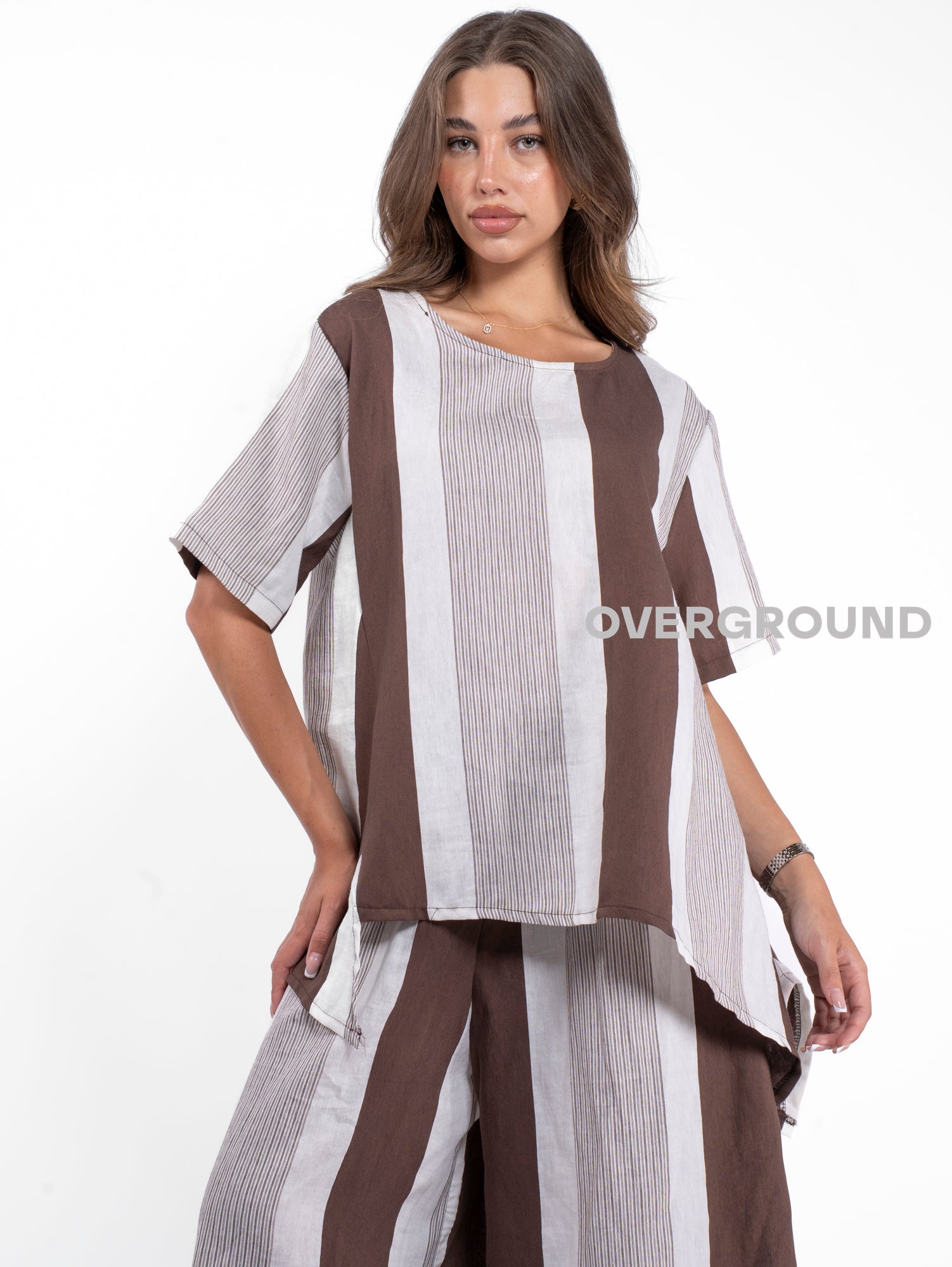 MAGLIA LARGA ASIMMETRICA RIGATA - OVERGROUND STORE