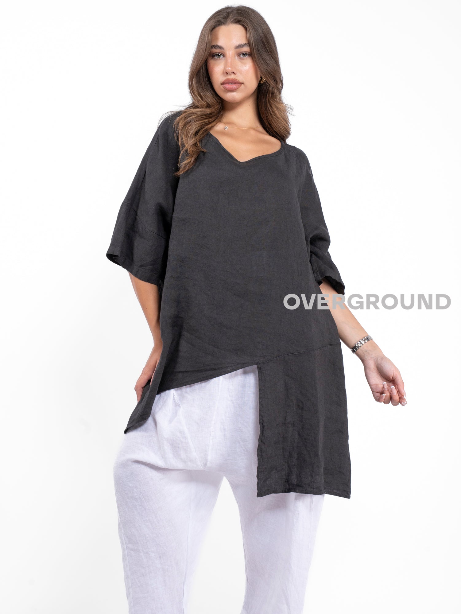 Maglia in Lino Asimmetrica - OVERGROUND STORE