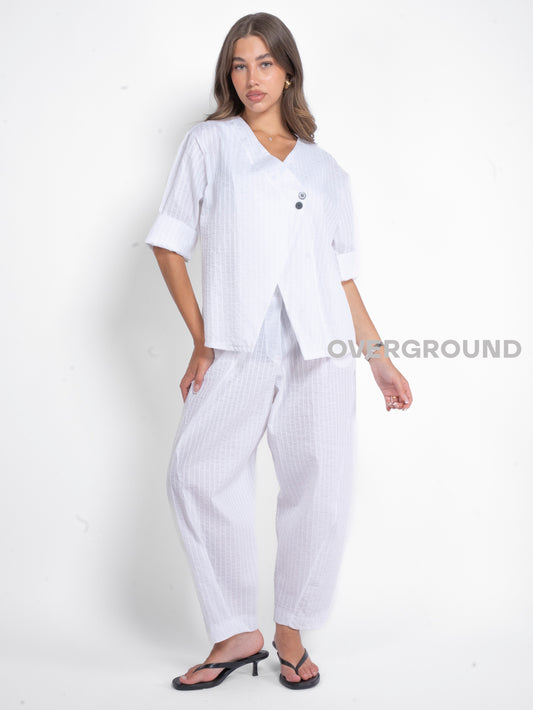 PANTALONE COTONE RIGATO GAMBULE LARGO - OVERGROUND STORE