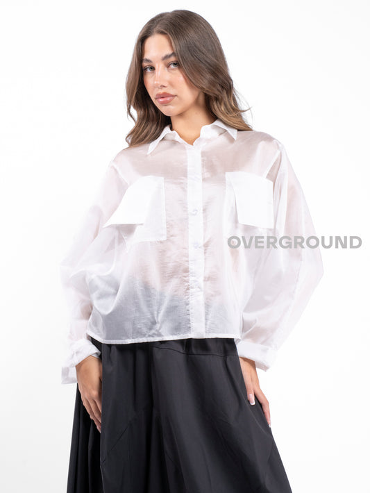 CAMICIA VELATA CON TASCHE DAVANTI