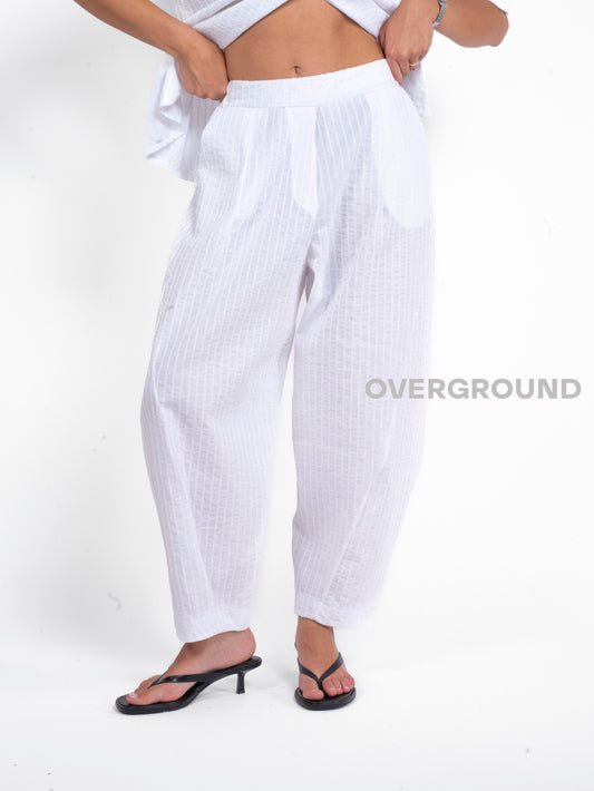 PANTALONE COTONE RIGATO GAMBULE LARGO - OVERGROUND STORE