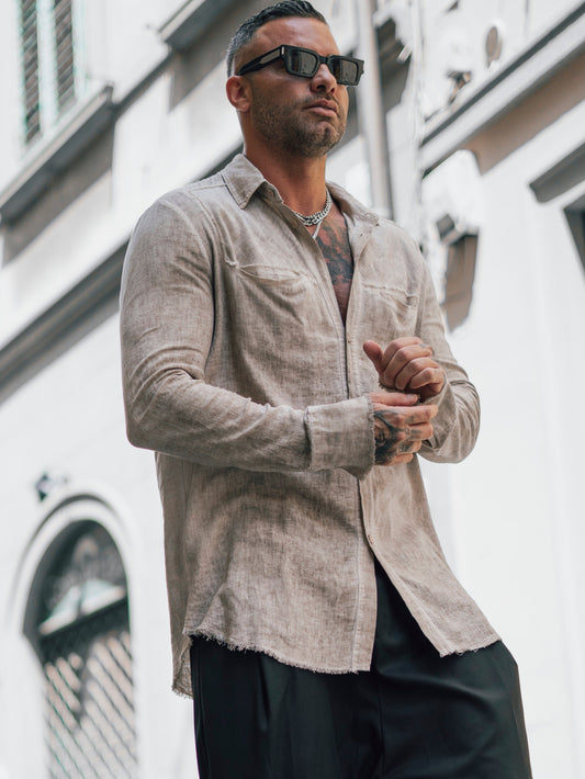 CAMICIA LUNGA LINO MANICA LUNGA