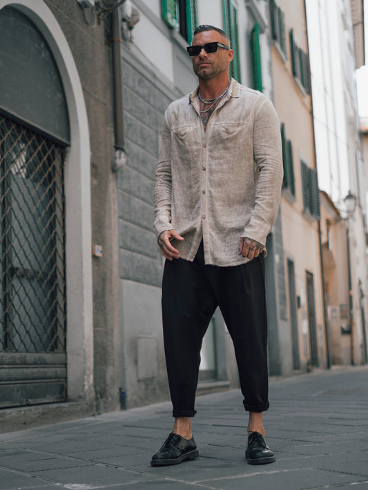 CAMICIA LUNGA LINO MANICA LUNGA