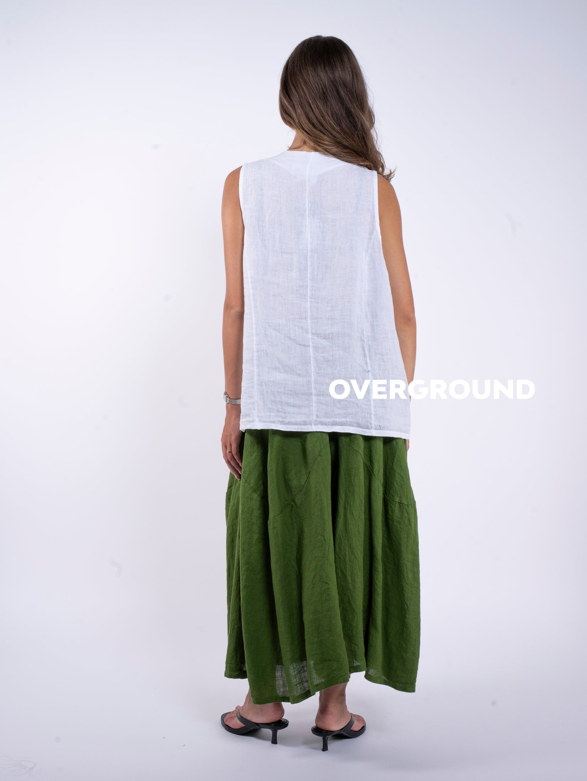 GILET LINO CON ABBOTTONATURA ASIMMETRICA - OVERGROUND STORE