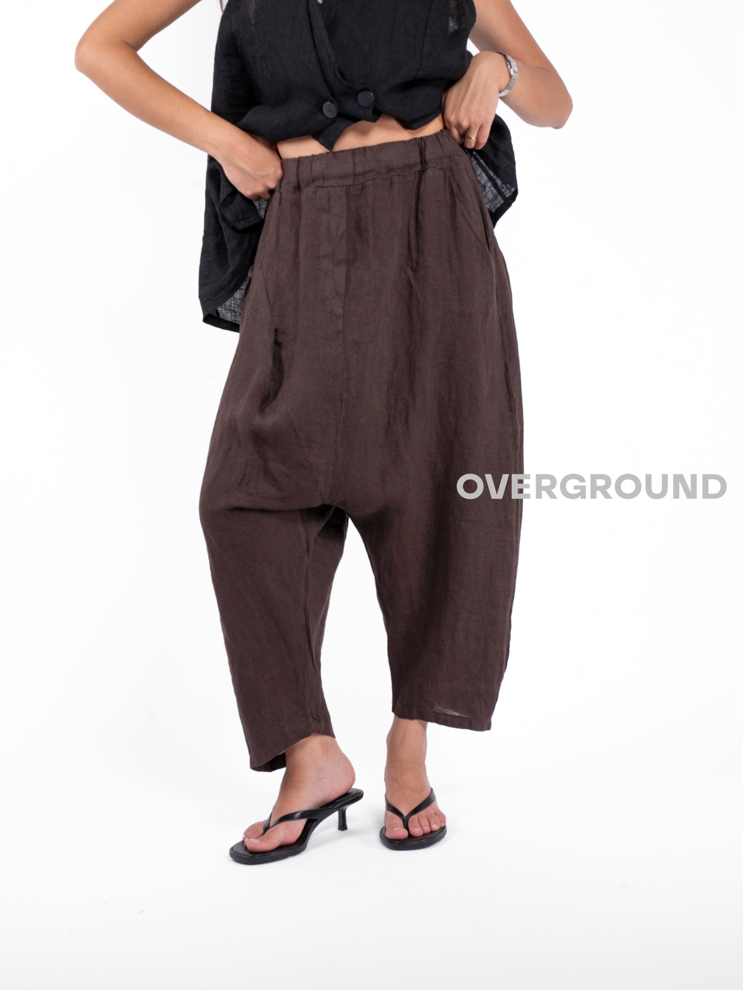 PANTALONE CAVALLO BASSO LINO - OVERGROUND STORE