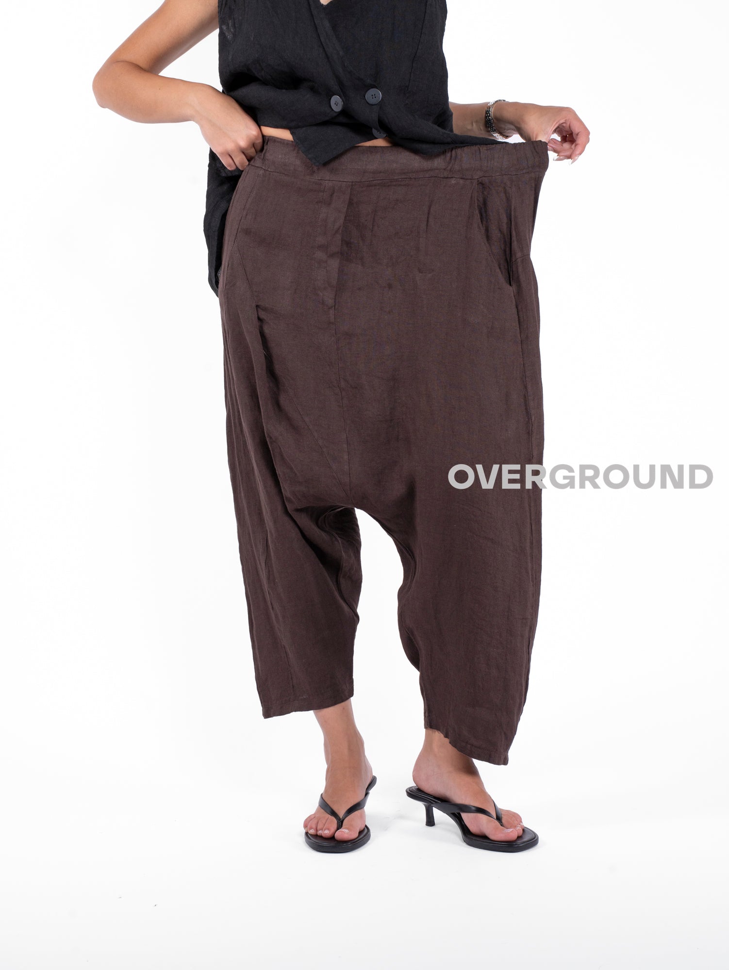 PANTALONE CAVALLO BASSO LINO - OVERGROUND STORE