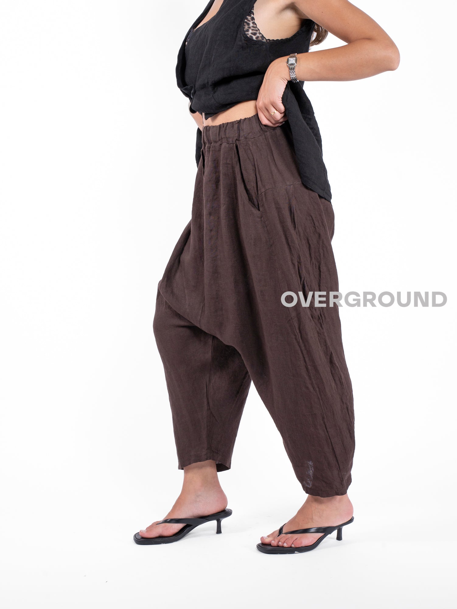 PANTALONE CAVALLO BASSO LINO - OVERGROUND STORE
