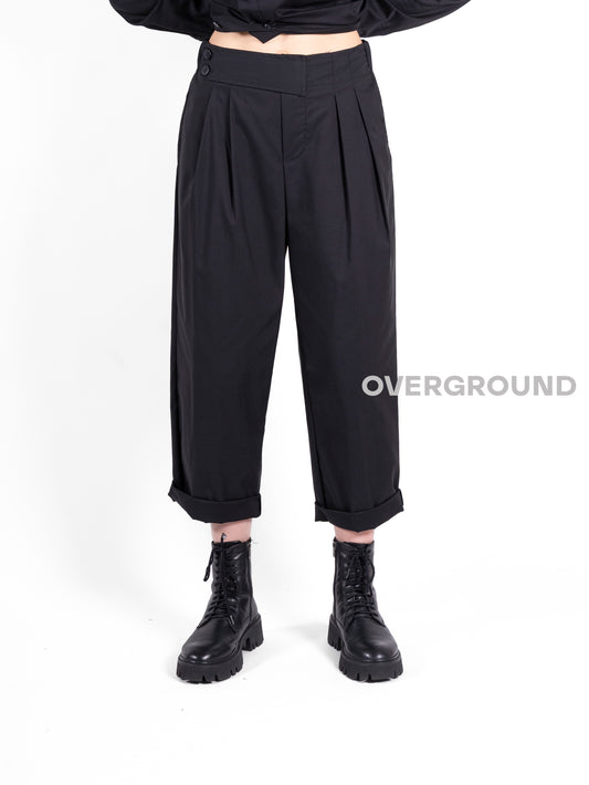 Pantalone gambule largo cinturino con pieghe e bottoni - OVERGROUND STORE
