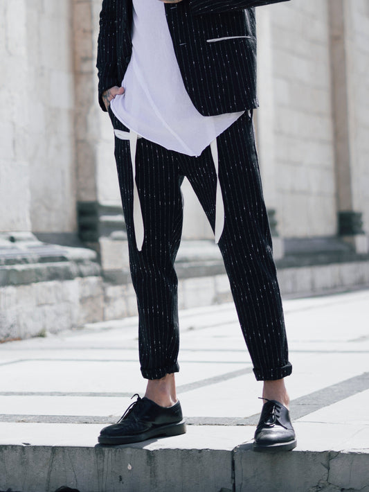 PANTALONE REGOLARE CON INTARSI