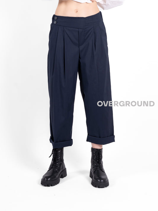 Pantalone gambule largo cinturino con pieghe e bottoni - OVERGROUND STORE