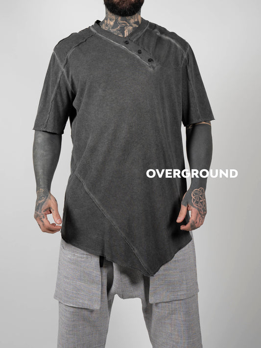 T-SHIRT CON BOTTONI TRASVERSALI - OVERGROUND STORE