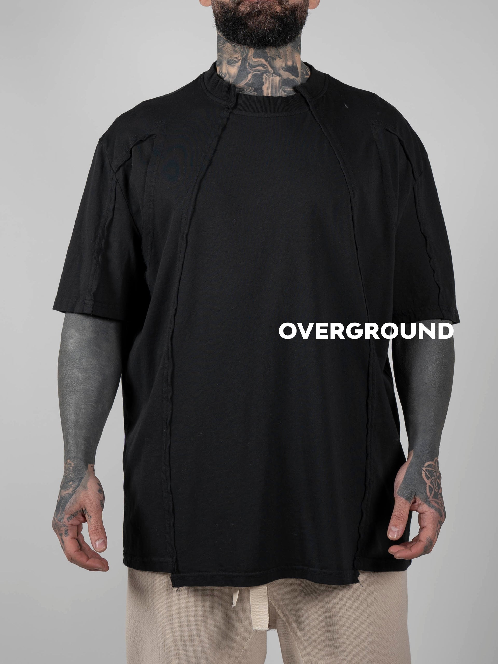 T-SHIRT COLLO CON CUCITURE DAVANTI - OVERGROUND STORE
