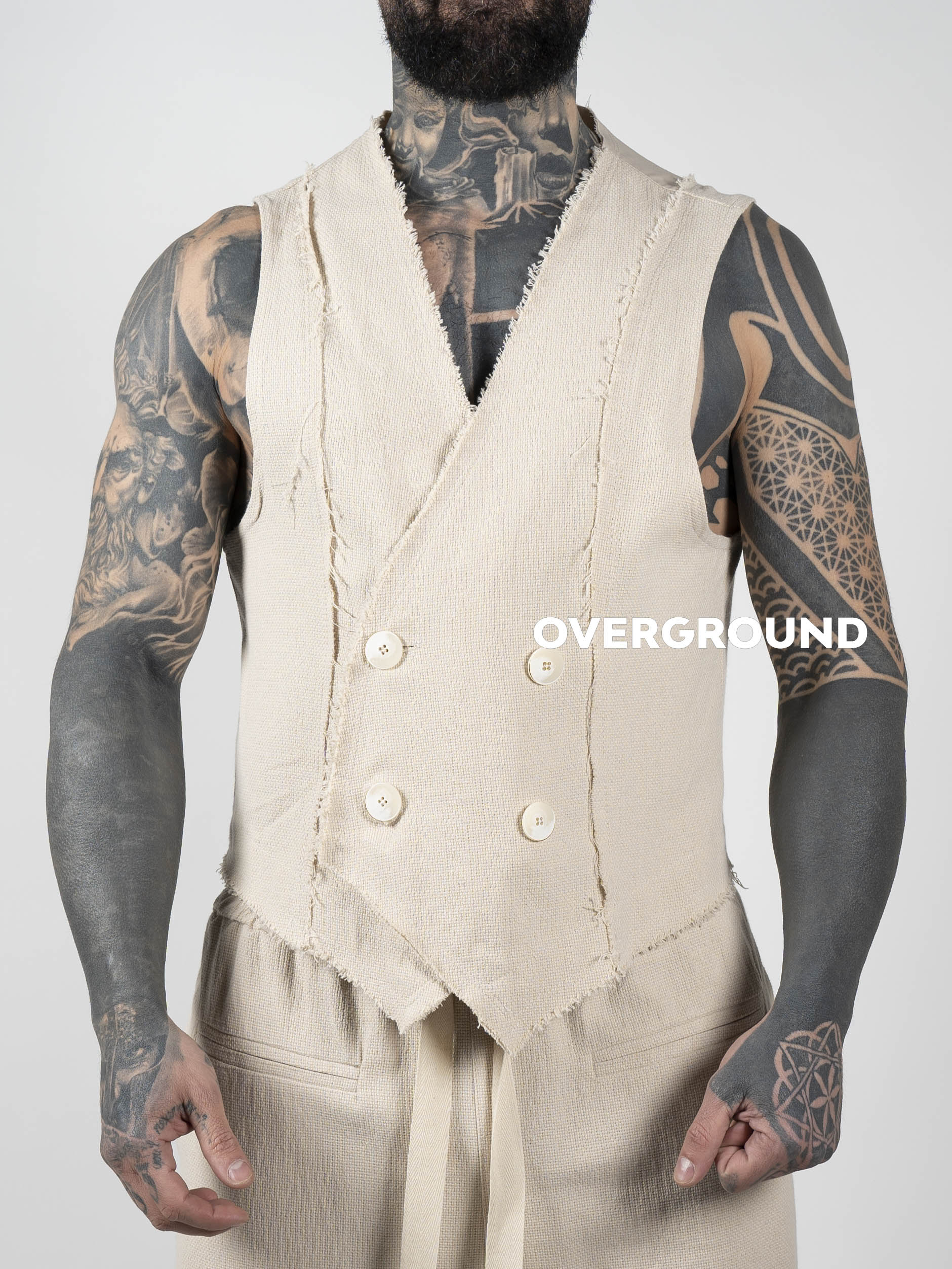 GILET DOPPIO PETTO TAGLIO VIVO - OVERGROUND STORE