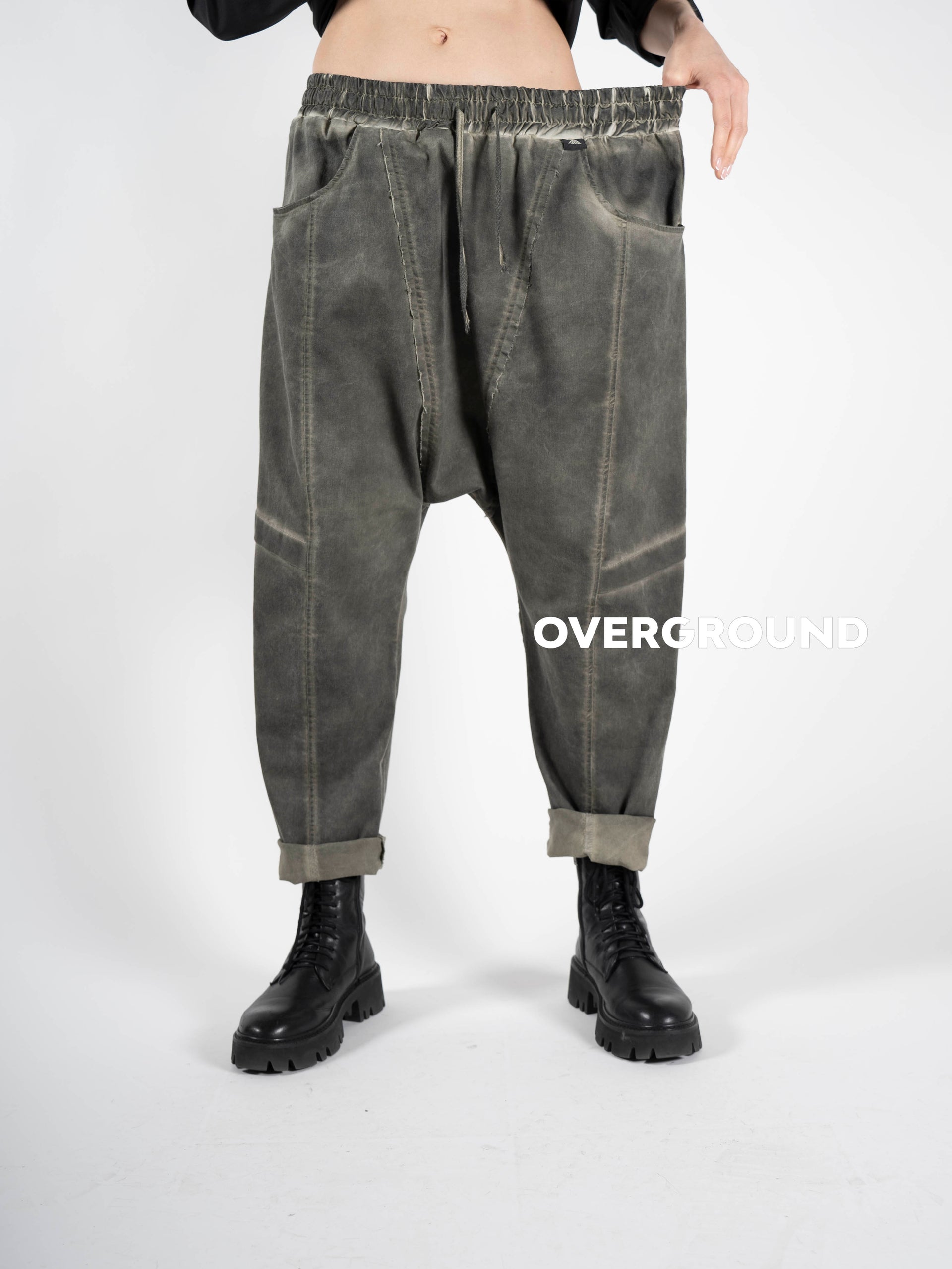 PANTALONE OVER CAVALLO BASSO CON CUCITURE - OVERGROUND STORE