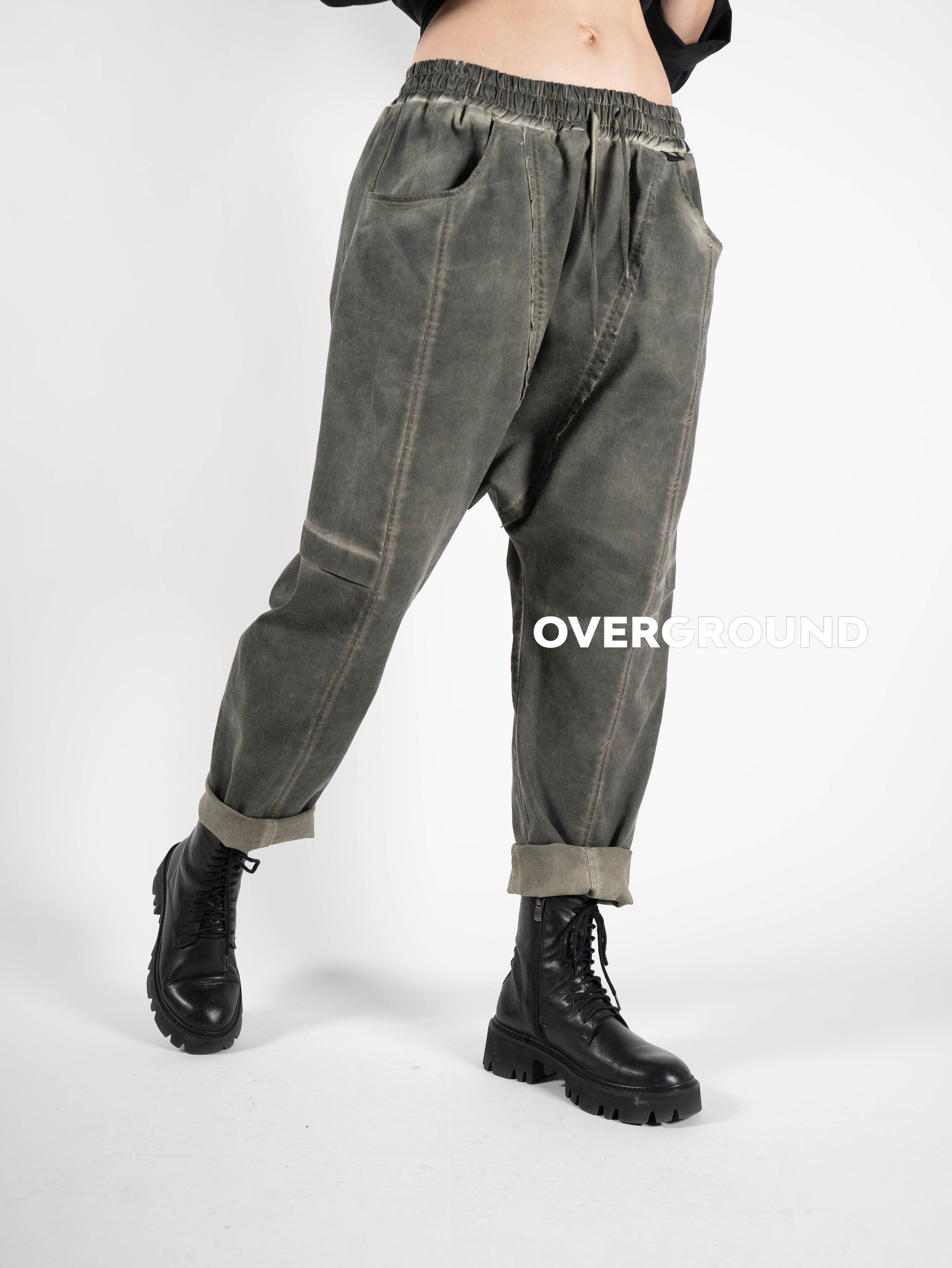 PANTALONE OVER CAVALLO BASSO CON CUCITURE - OVERGROUND STORE