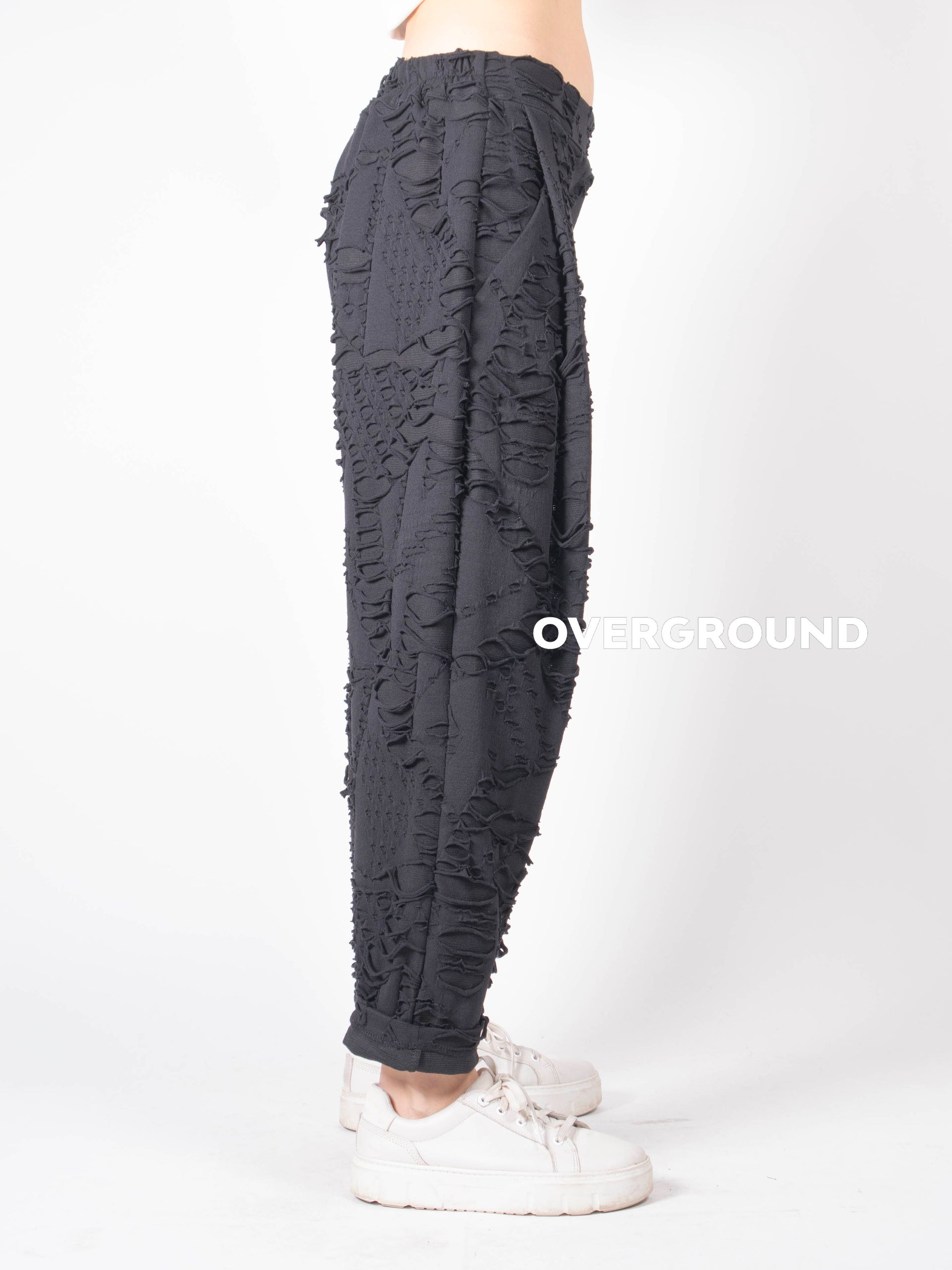 PANTALONE CAVALLO BASSO CON TESSUTO LAVORATO - OVERGROUND STORE