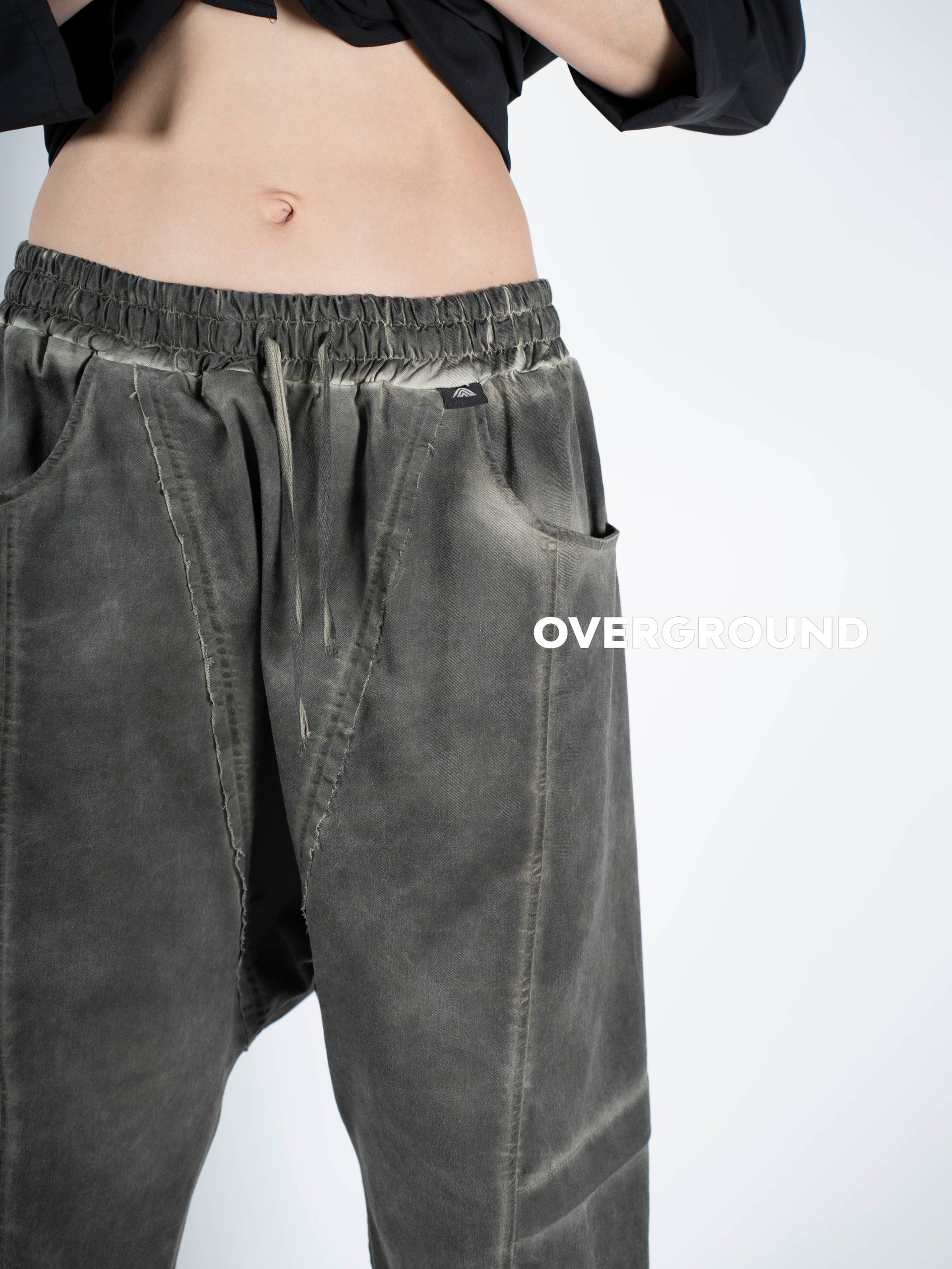 PANTALONE OVER CAVALLO BASSO CON CUCITURE - OVERGROUND STORE
