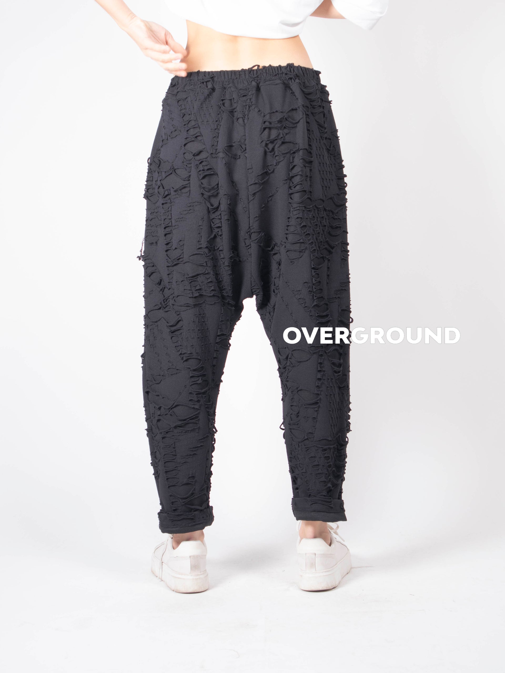 PANTALONE CAVALLO BASSO CON TESSUTO LAVORATO - OVERGROUND STORE