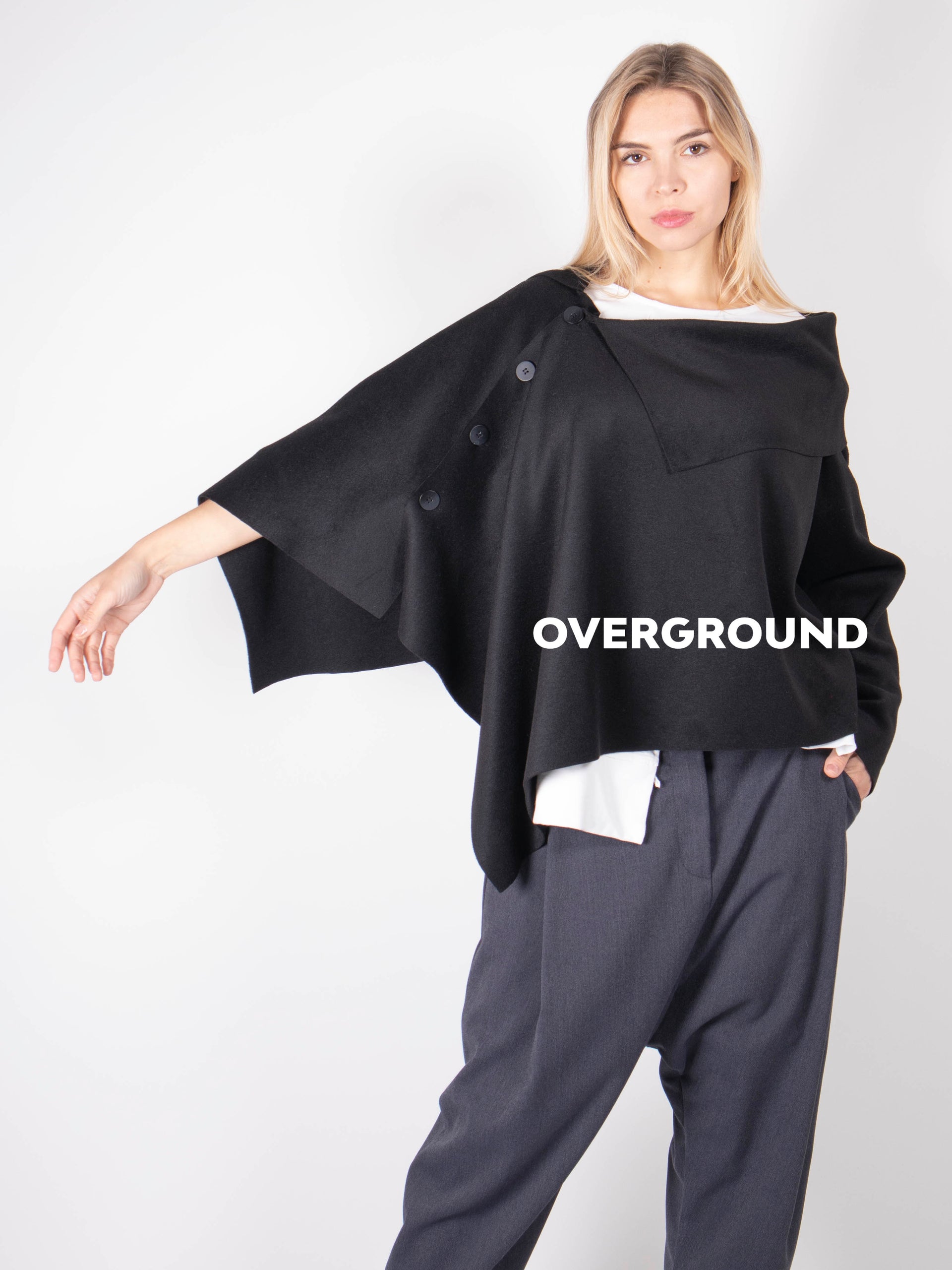 Poncho Mantella con abbottonatura laterale - OVERGROUND STORE